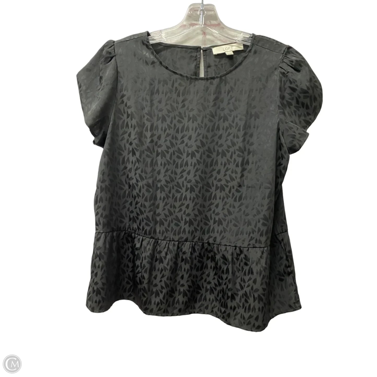 Top Short Sleeve By Loft In Black, Size: M