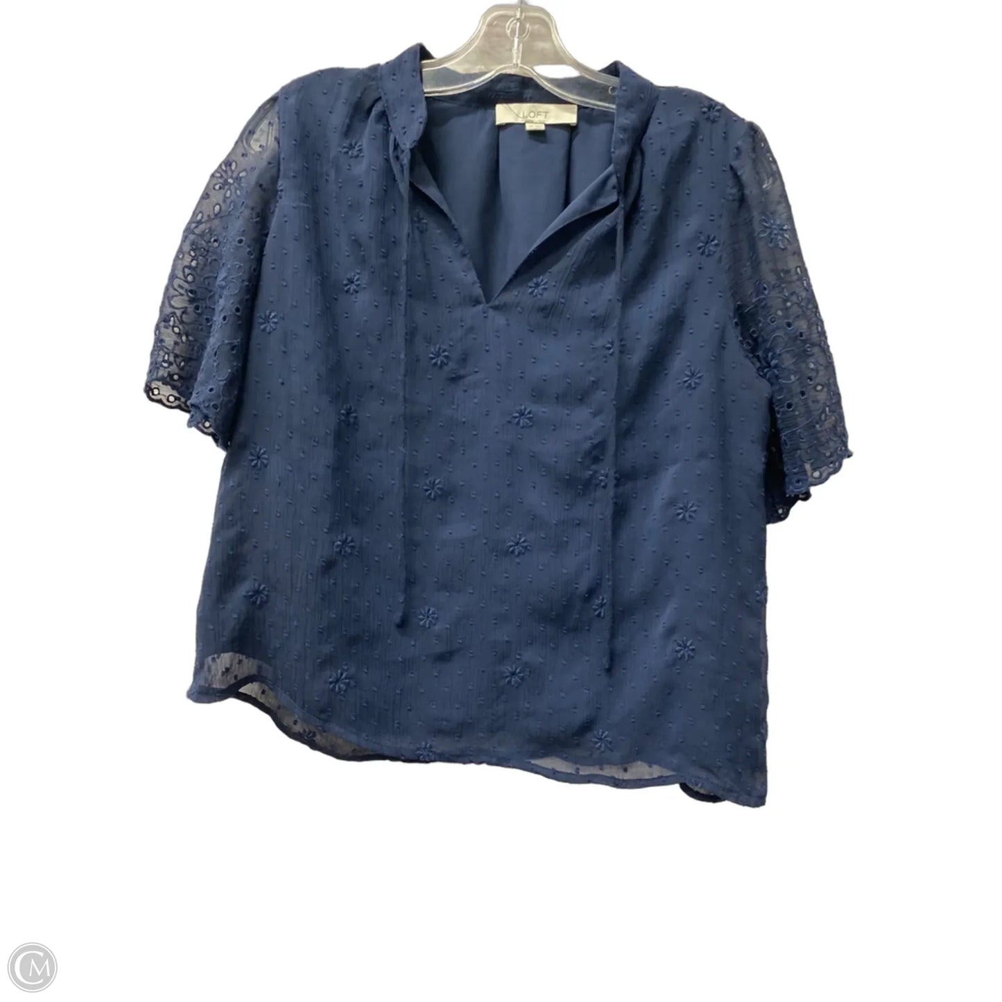 Top Short Sleeve By Loft In Blue, Size: Xs