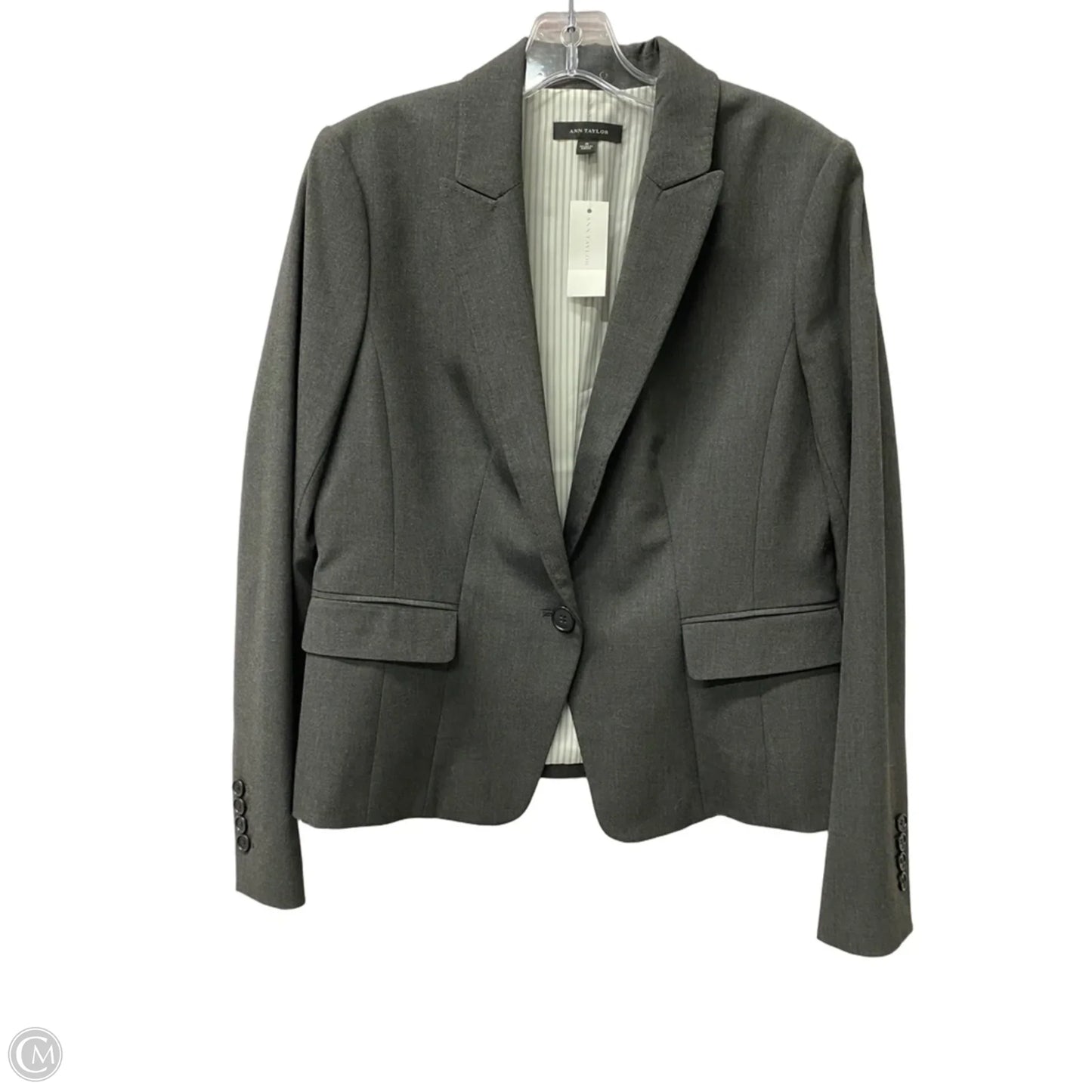 Blazer By Ann Taylor In Grey, Size: M