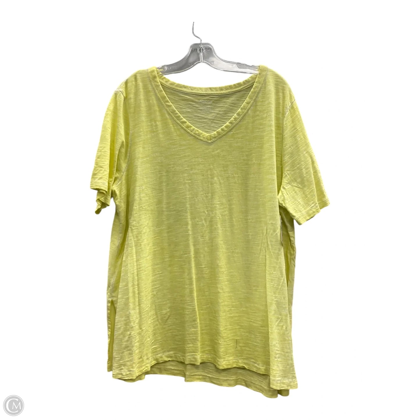 Top Short Sleeve By Chicos In Yellow, Size: Xl