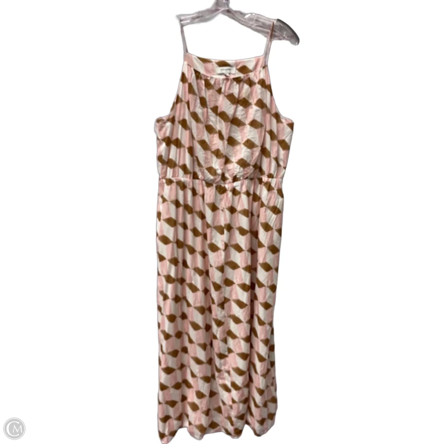 Dress Casual Maxi By Banana Republic In Pink & Tan, Size: Xl