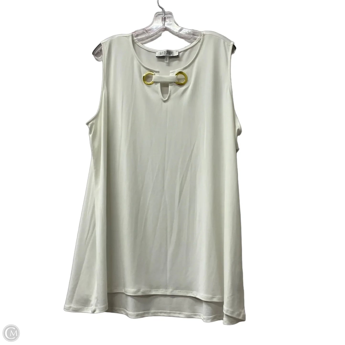 Top Sleeveless By Kasper In White, Size: 3x