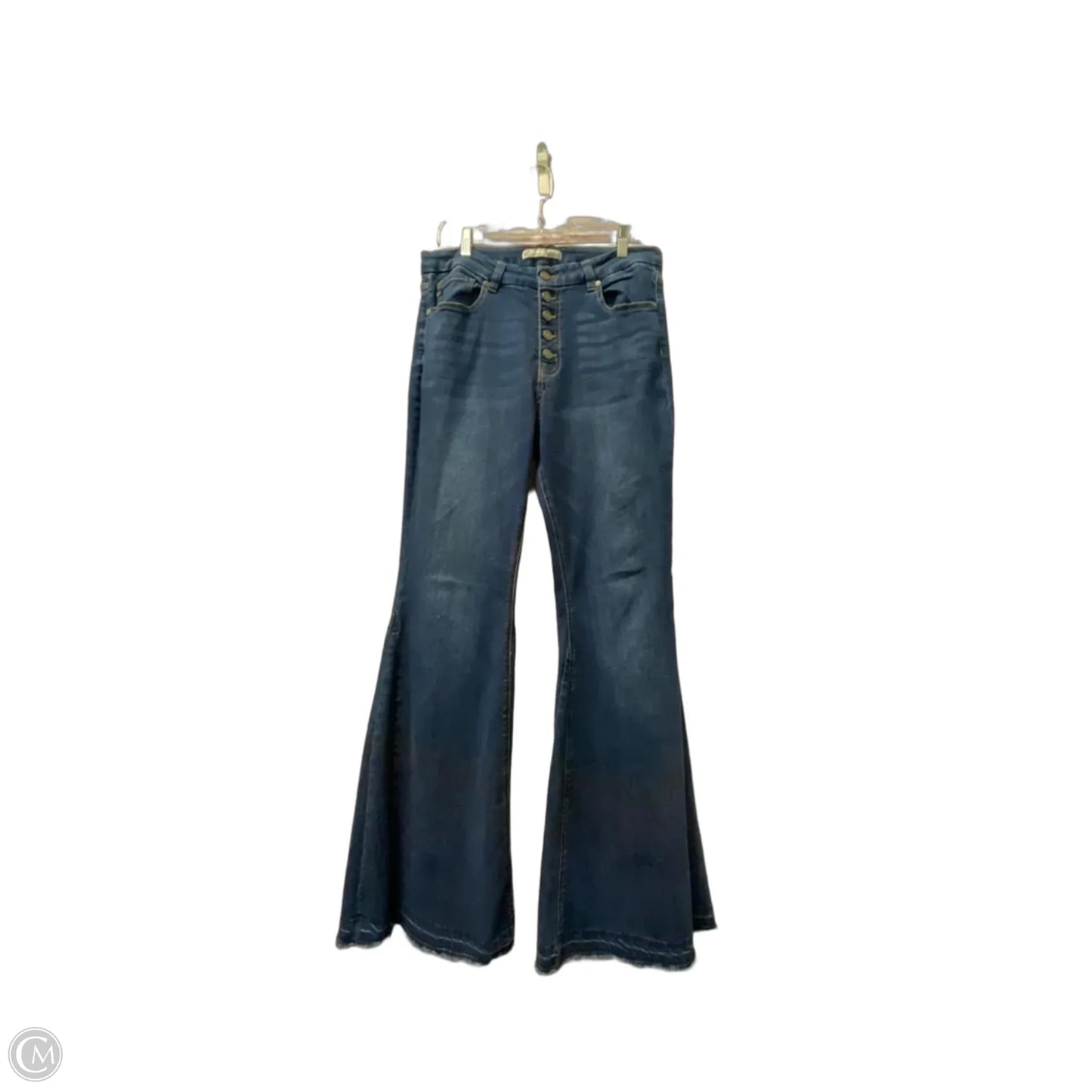 Jeans Flared By Kancan In Blue Denim, Size: 8