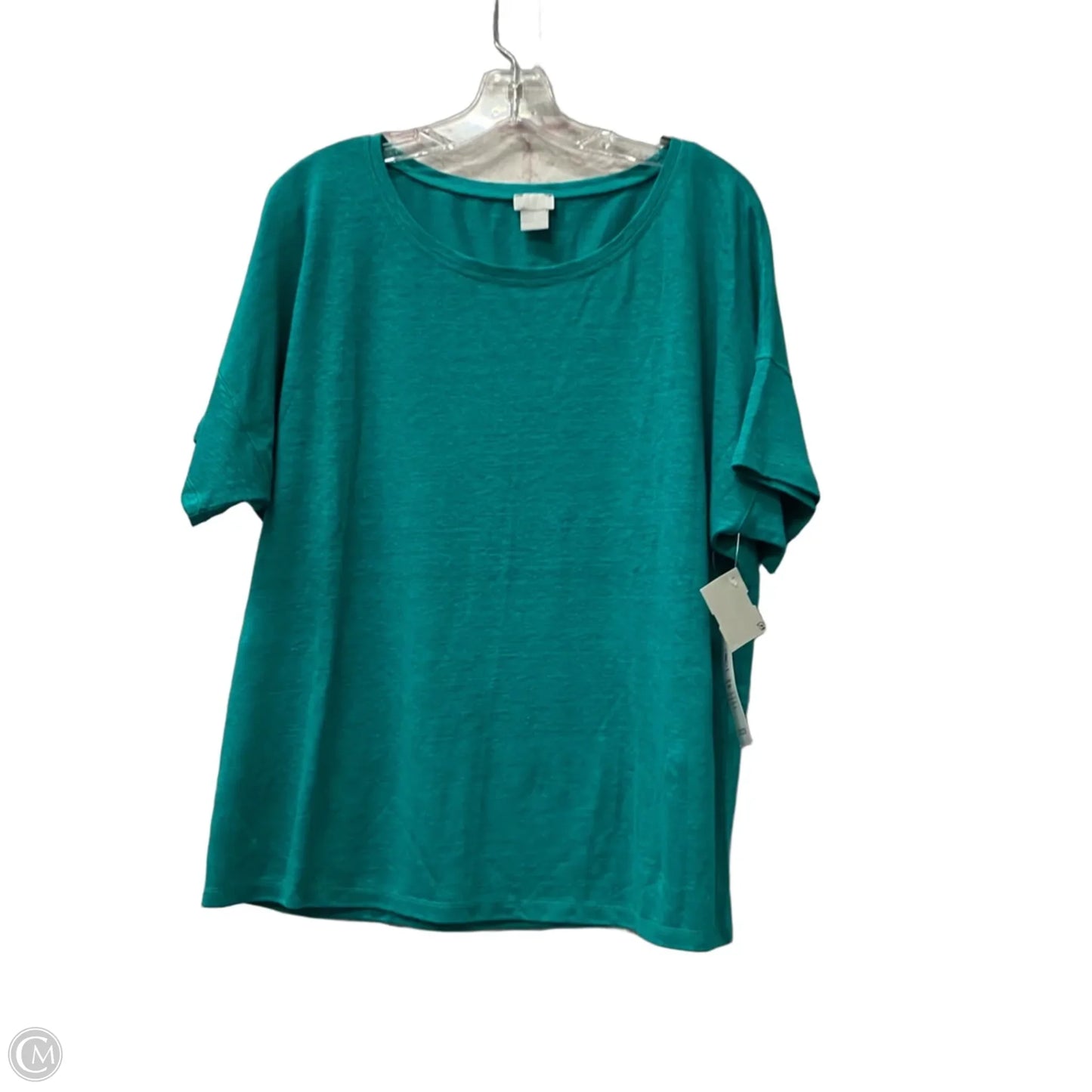 Top Short Sleeve By Chicos In Teal, Size: L
