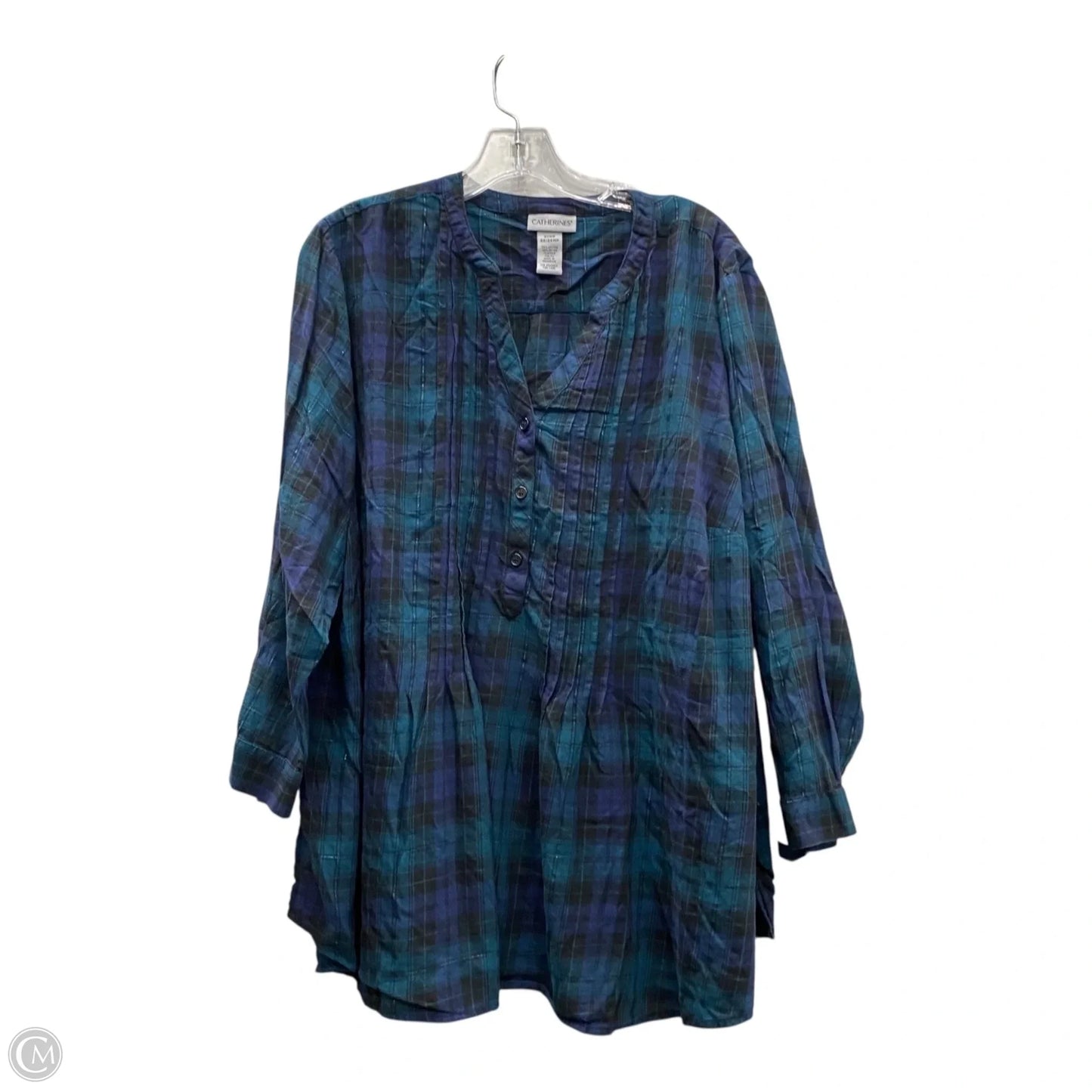 Top Long Sleeve By Catherines In Blue, Size: 2x
