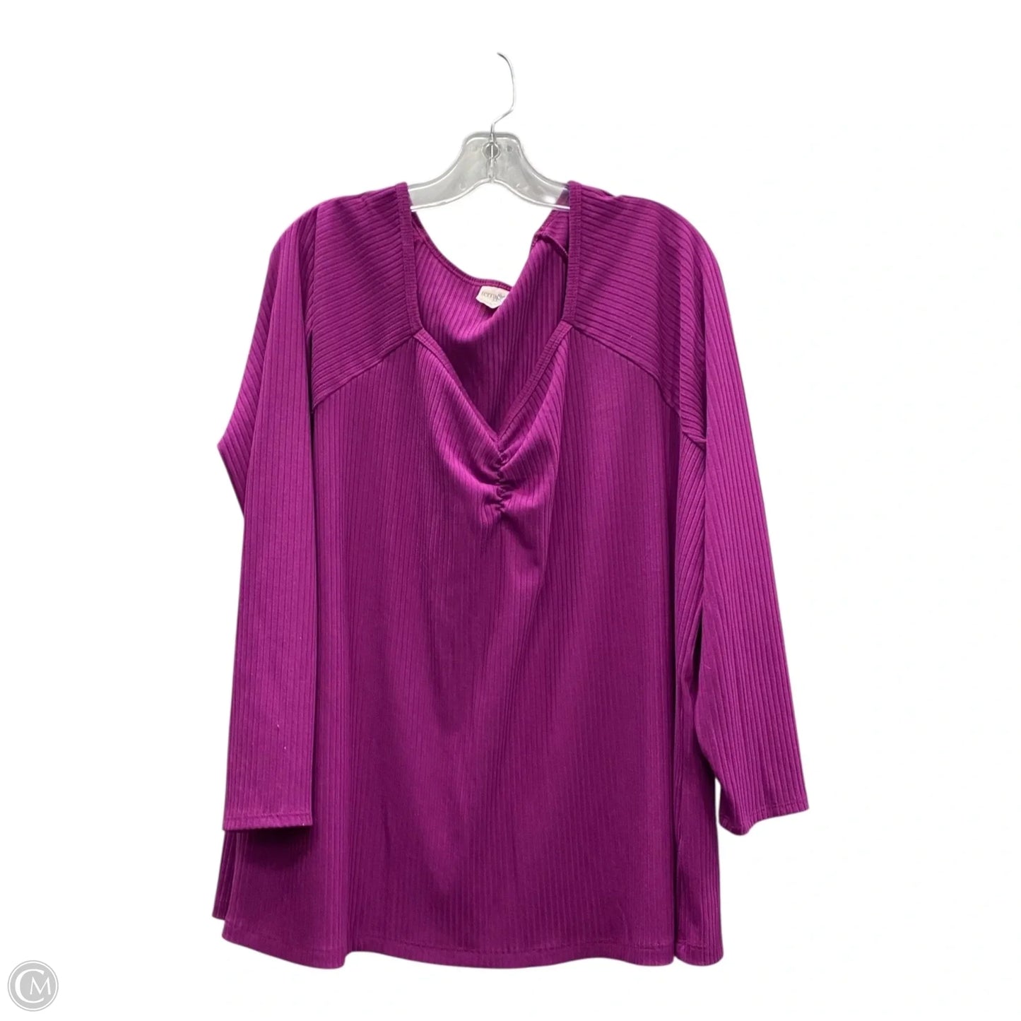 Top Long Sleeve By Terra & Sky In Purple, Size: 2x