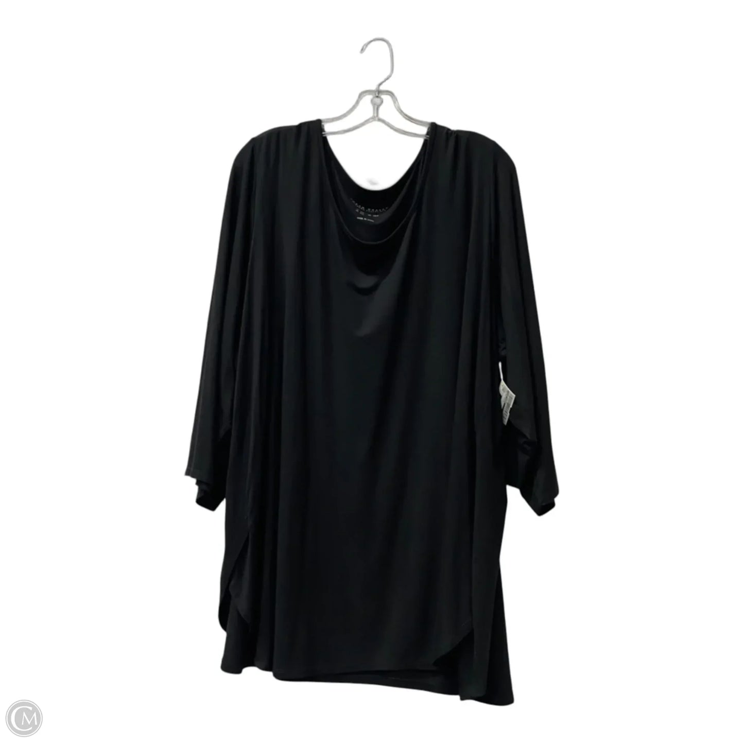 Top 3/4 Sleeve By Susan Graver In Black, Size: 3x