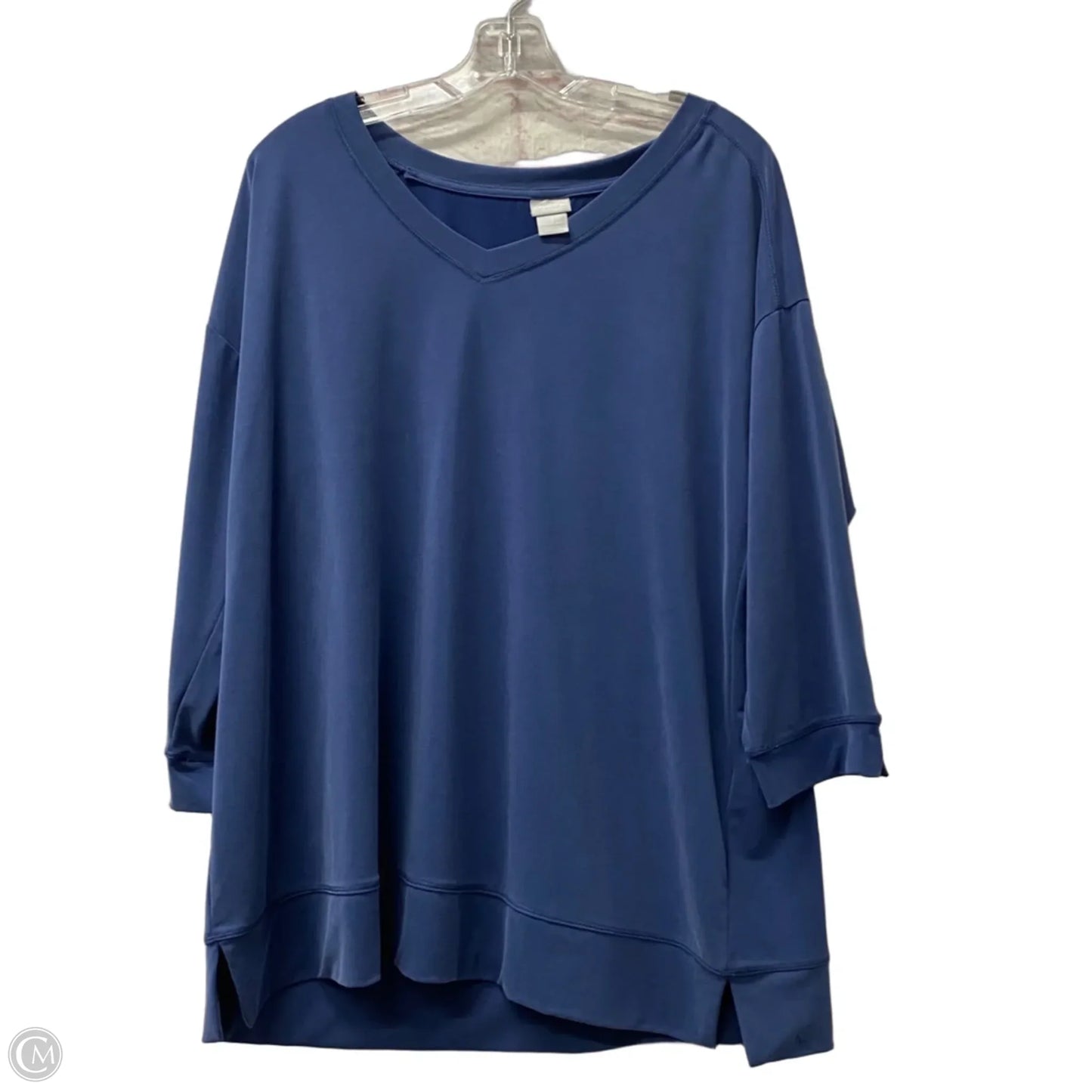 Top 3/4 Sleeve By Chicos In Blue, Size: L