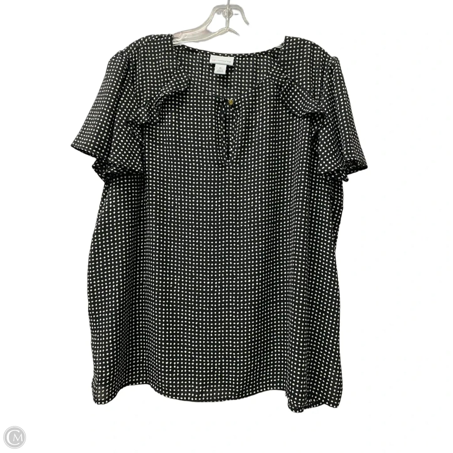Top Short Sleeve By Liz Claiborne In Black, Size: Xl