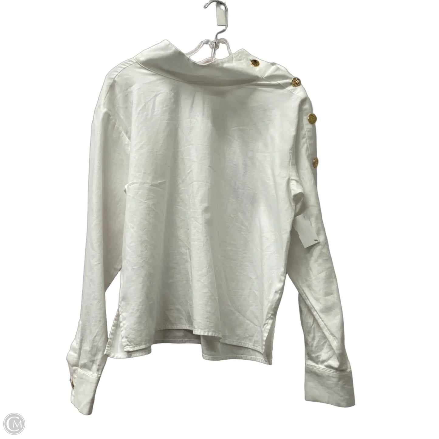 Top Long Sleeve By Loft In White, Size: S