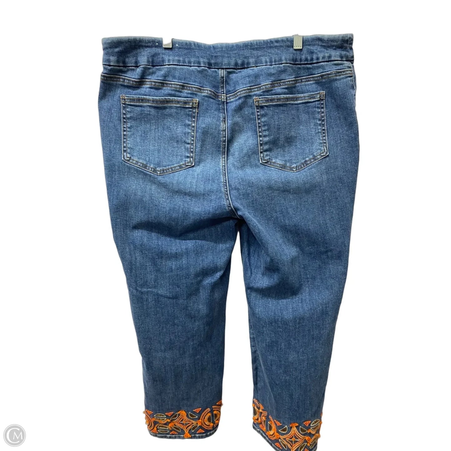 Jeans Cropped By Chicos In Blue Denim, Size: 16
