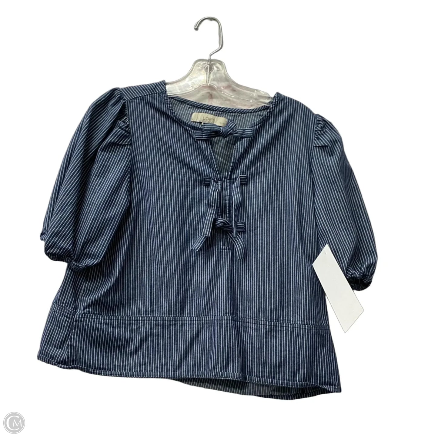 Top Short Sleeve By Loft In Blue, Size: Mp