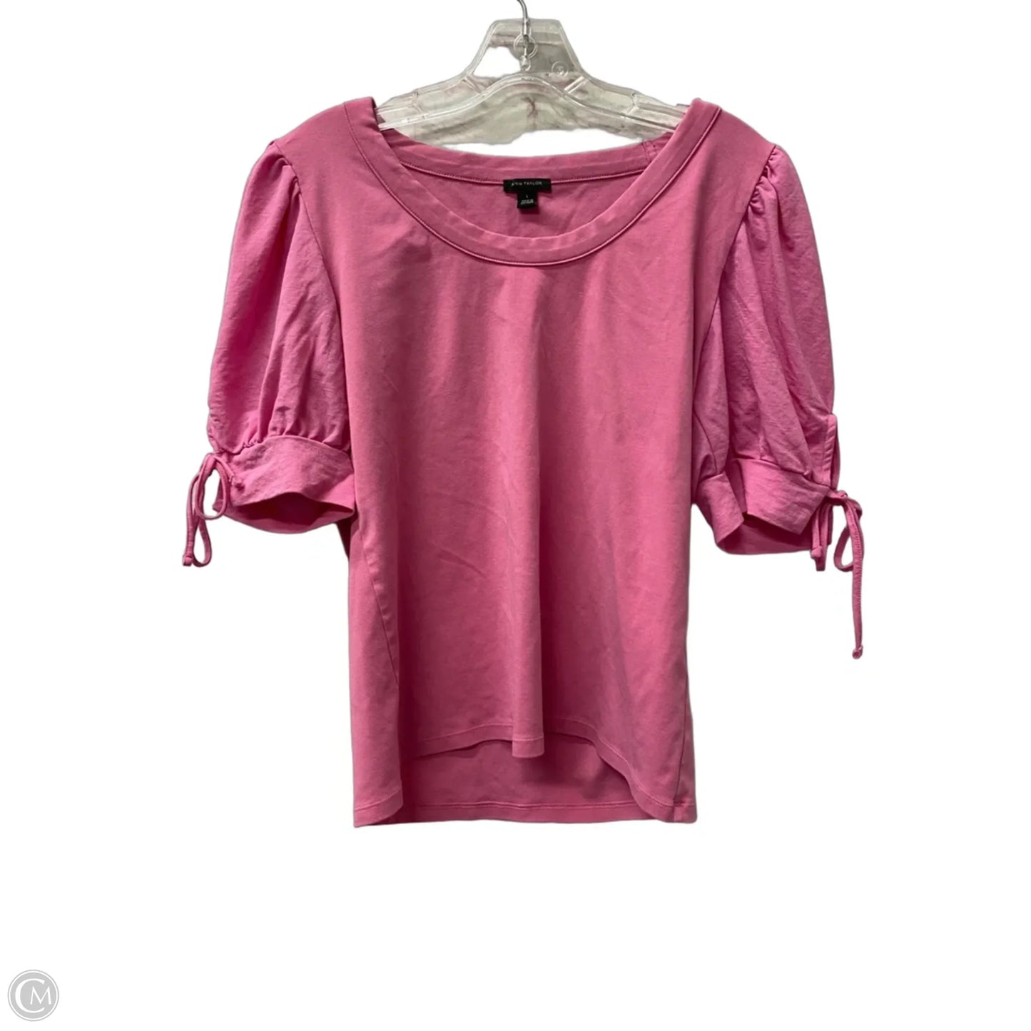Top Short Sleeve By Ann Taylor In Pink, Size: L