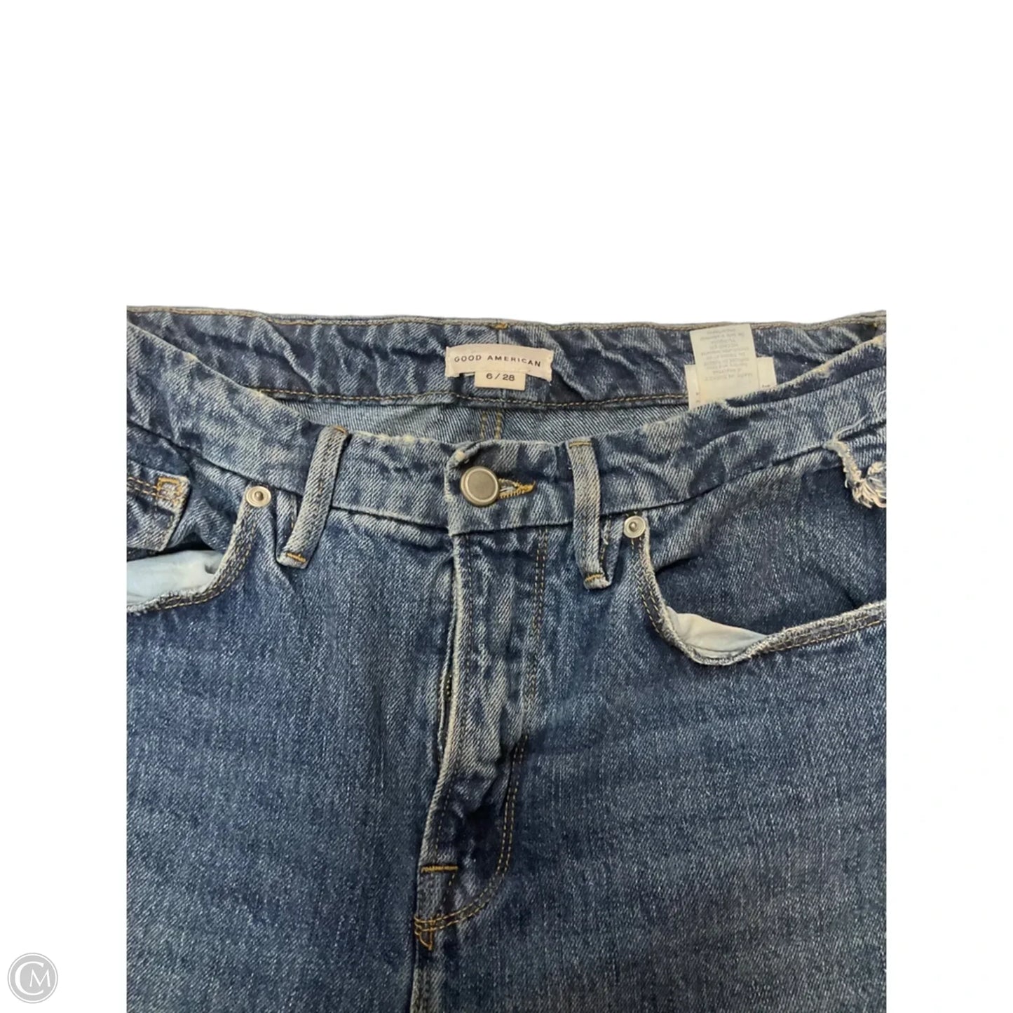 Jeans Straight By Good American In Blue Denim, Size: 6