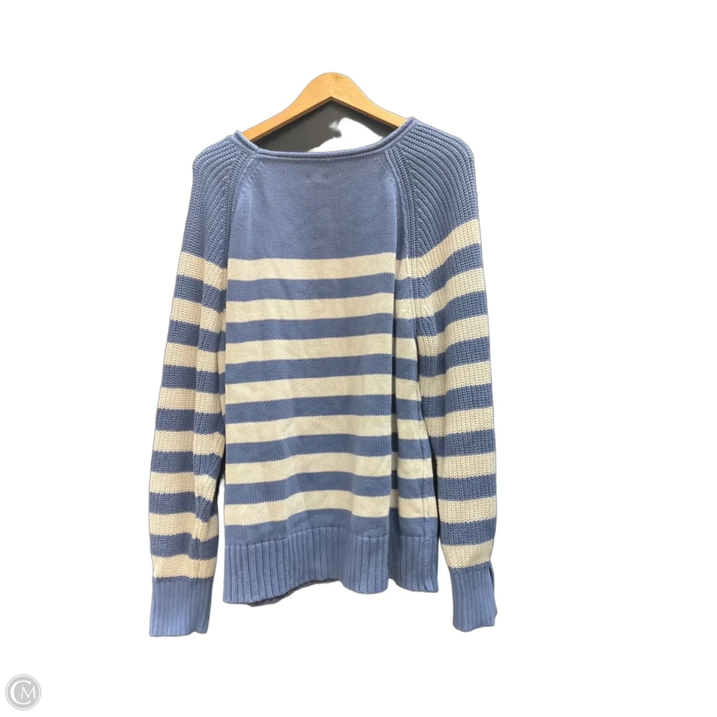 Sweater By Aerie In Blue & White, Size: L