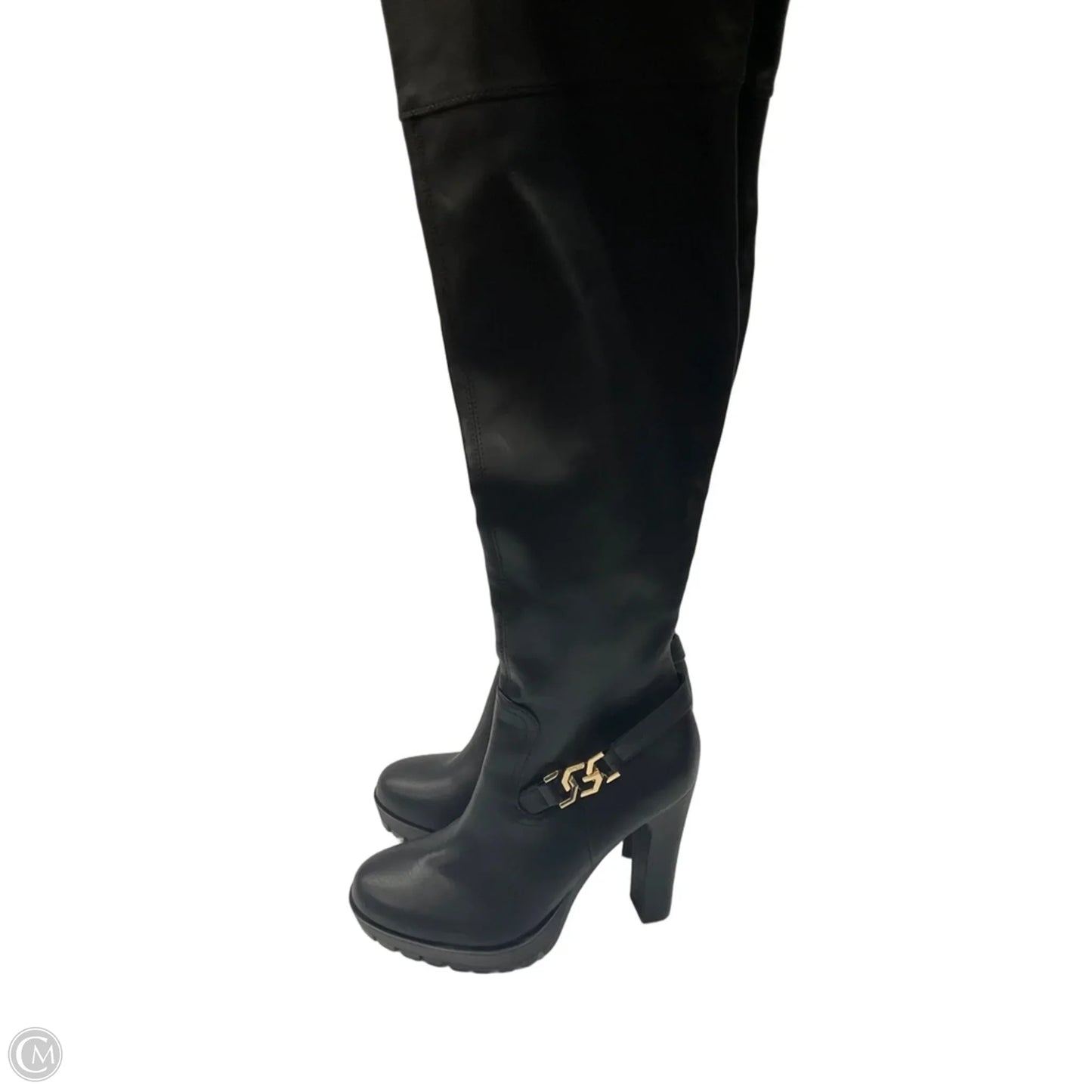 Boots Knee Heels By Guess In Black, Size: 9