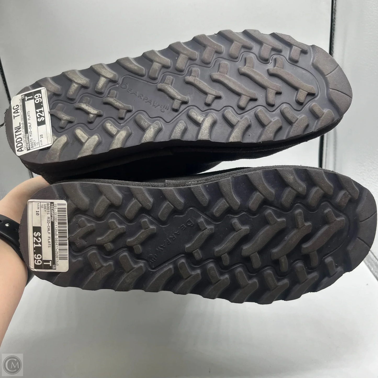 Boots Mid-calf Flats By Bearpaw In Grey, Size: 10