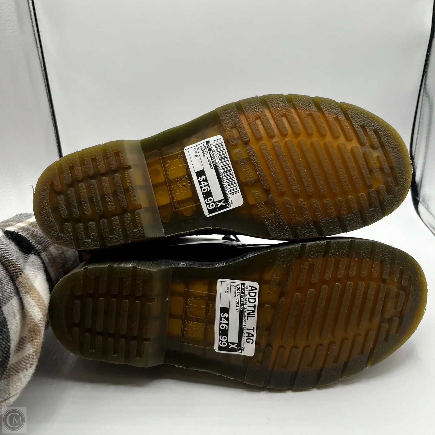 Boots Combat By Dr Martens In Maroon, Size: 8