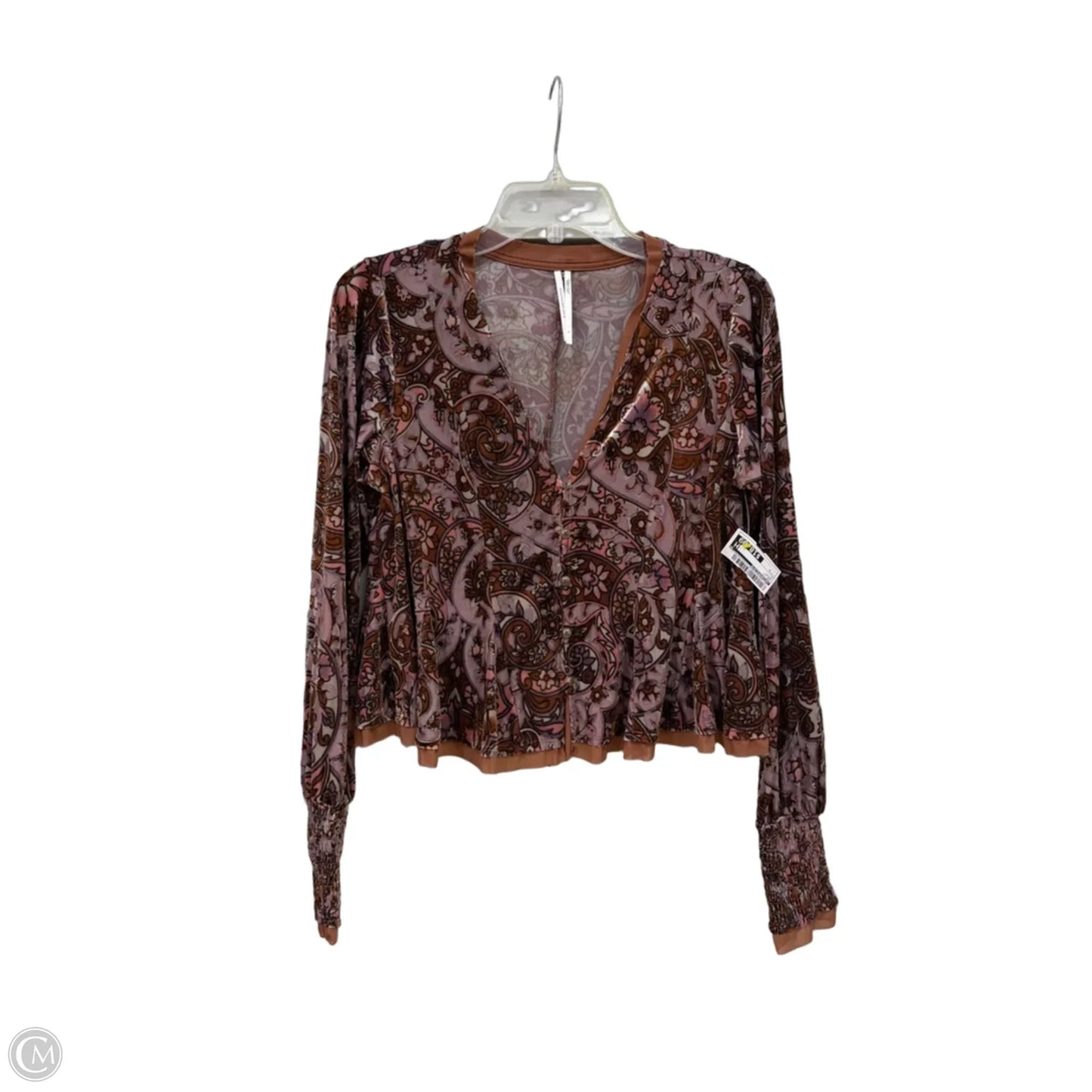 Top Long Sleeve By Anthropologie In Brown, Size: S