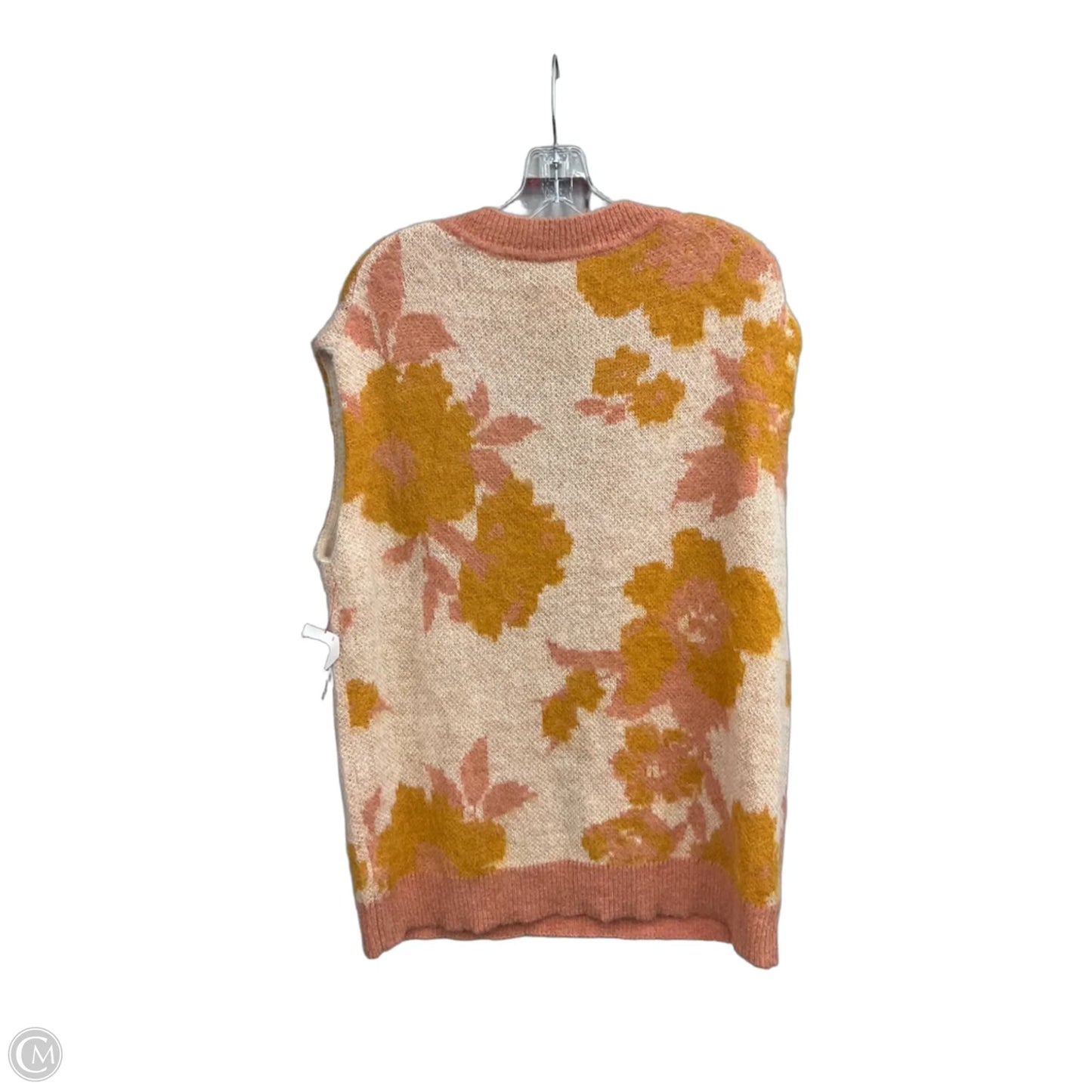 Vest Sweater By Anthropologie In Floral Print, Size: M