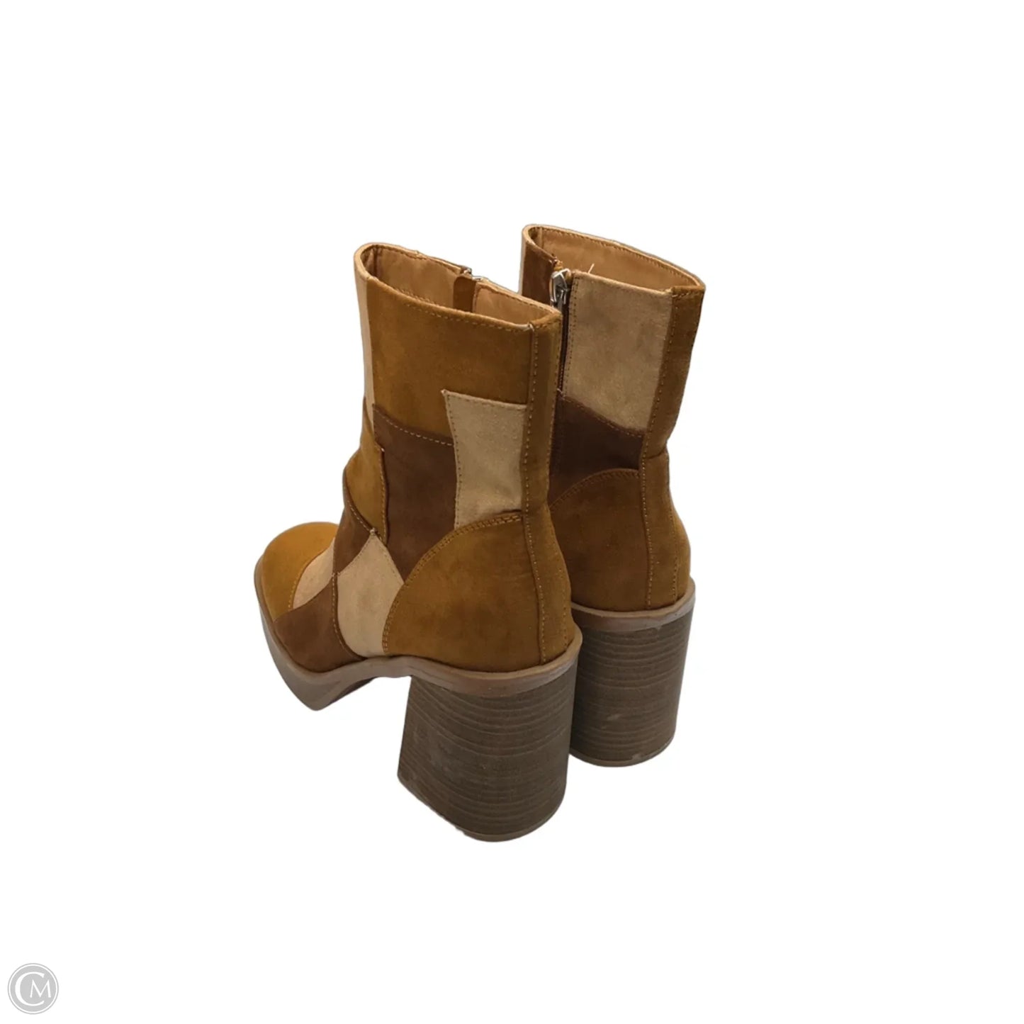 Boots Ankle Heels By Clothes Mentor In Brown, Size: 8.5