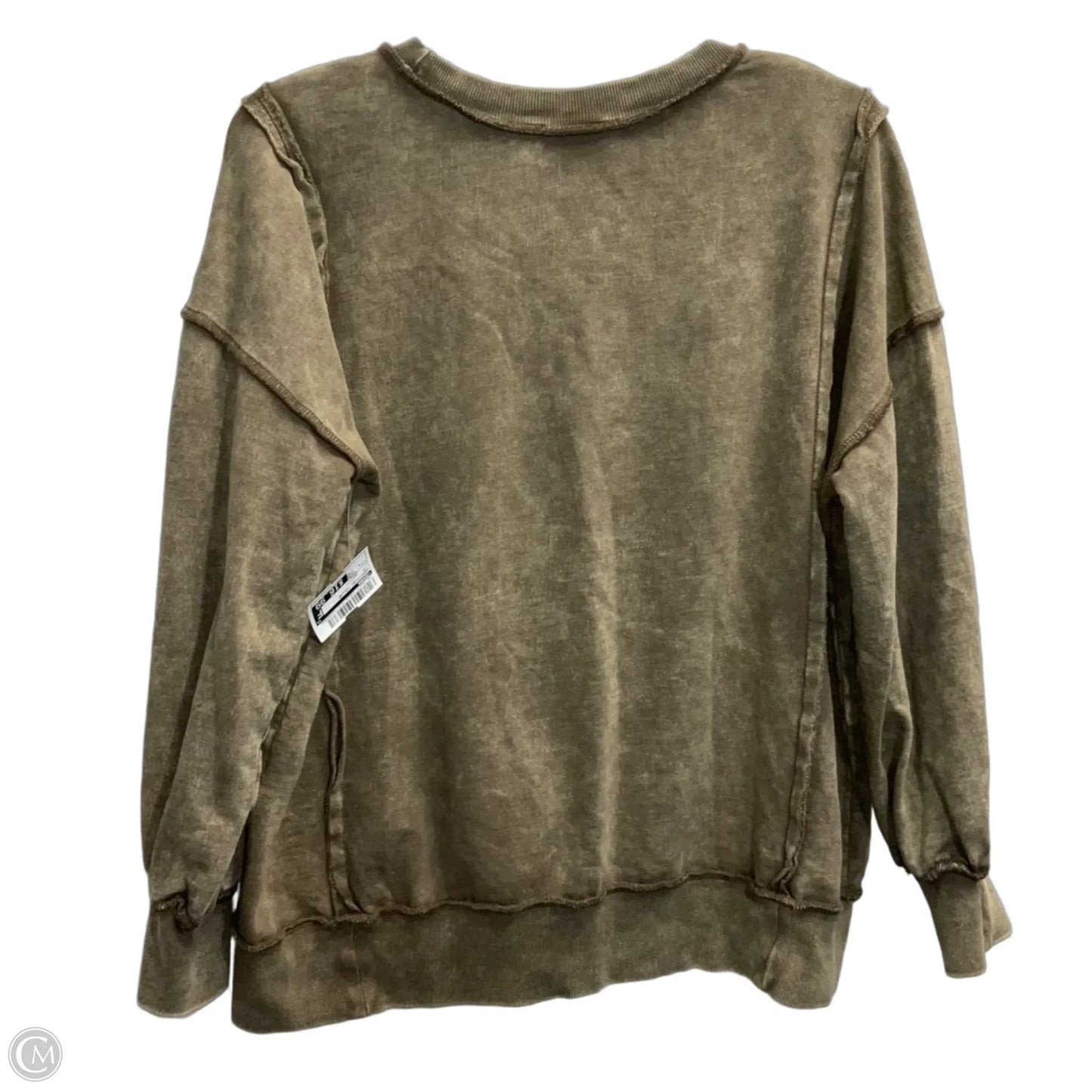 Sweatshirt Collar By Zenana In Tan, Size: L