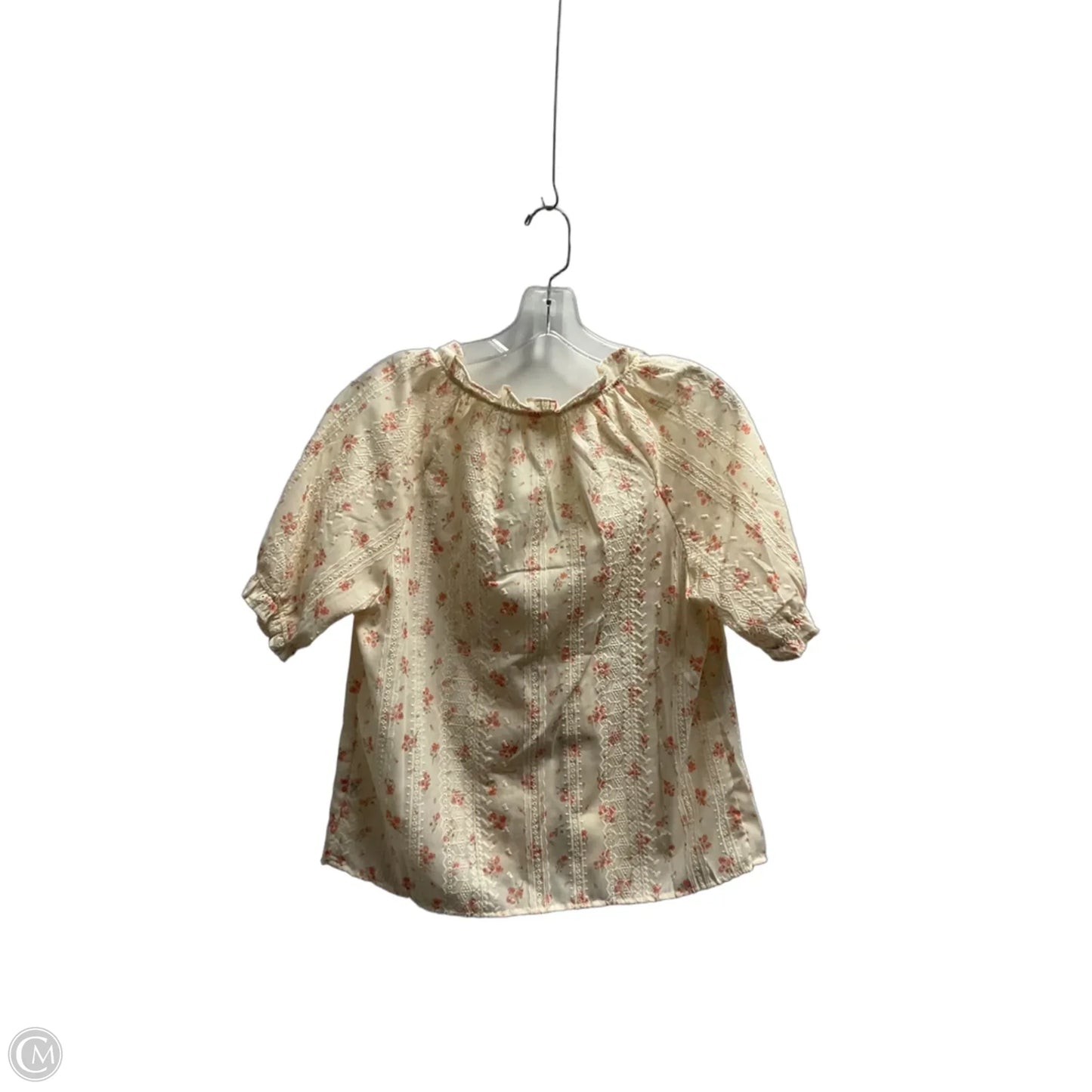 Top Short Sleeve By Cmc In Cream, Size: S