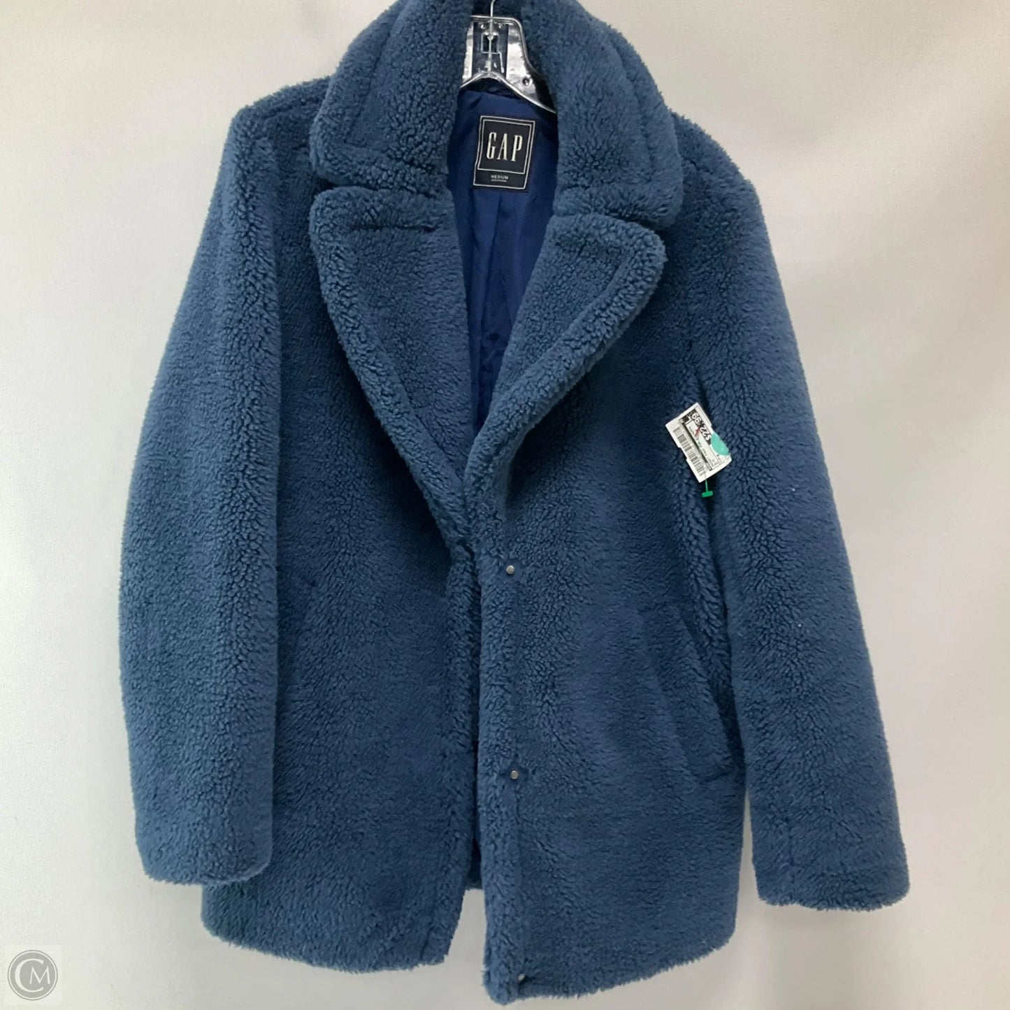 Jacket Faux Fur & Sherpa By Gap In Blue, Size: M
