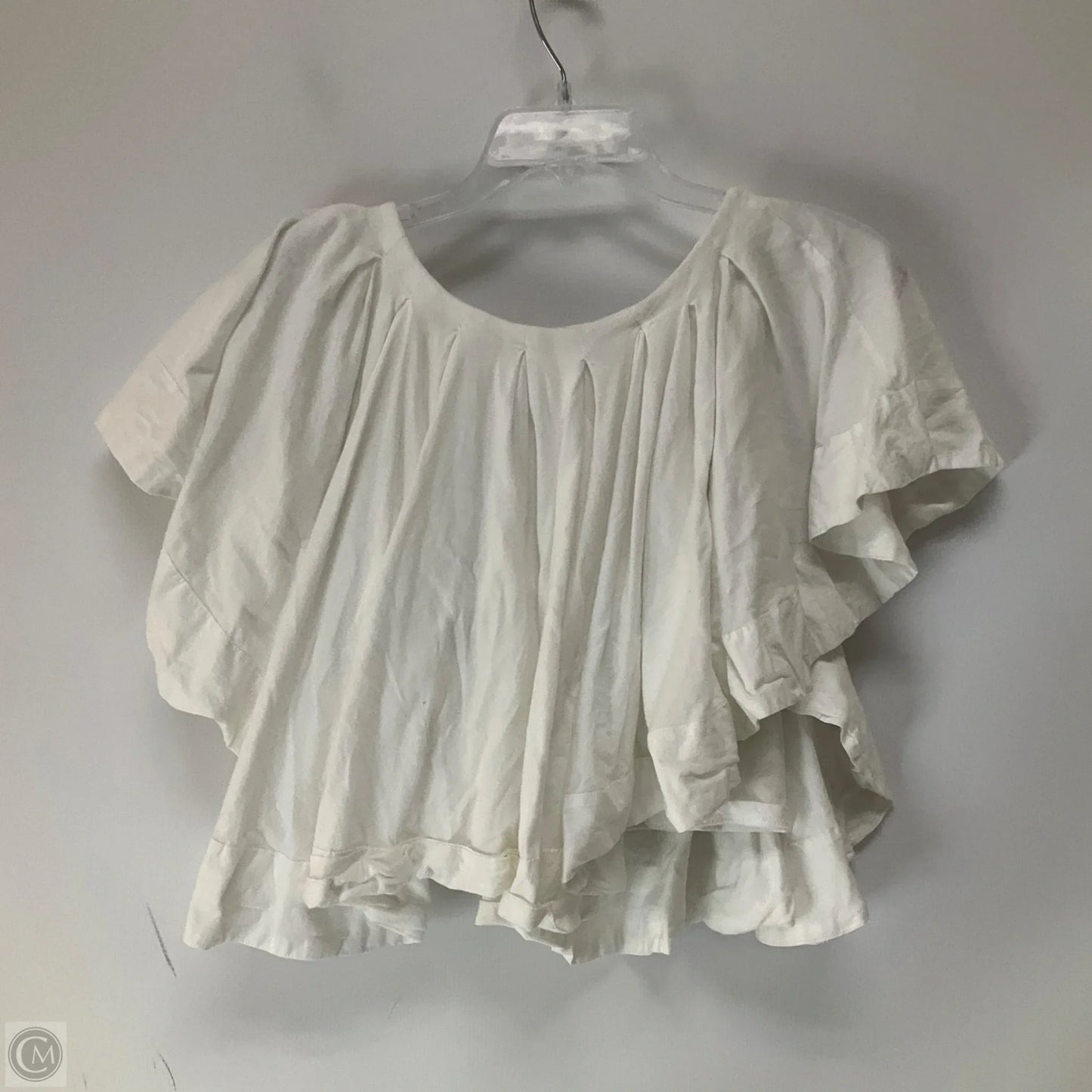 Top Short Sleeve By Anthropologie In White, Size: M