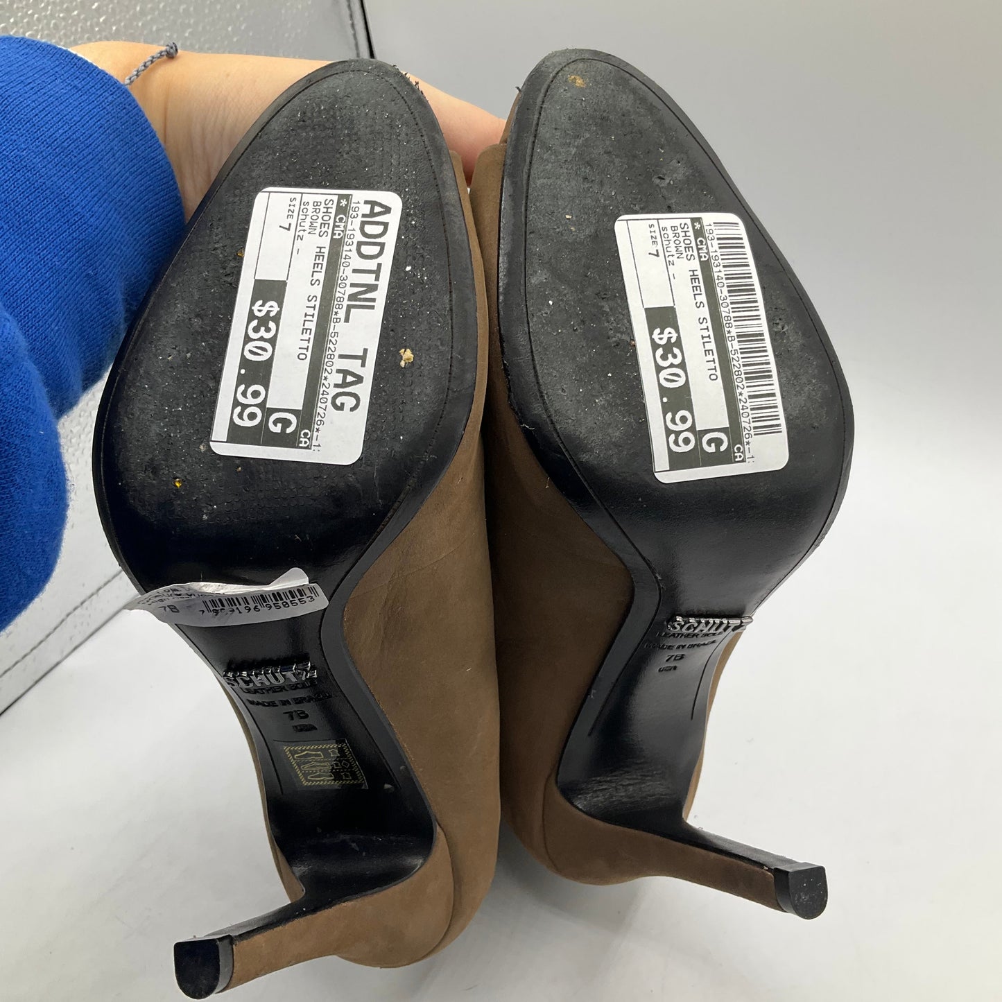 Brown Shoes Heels Stiletto Cma, Size 7