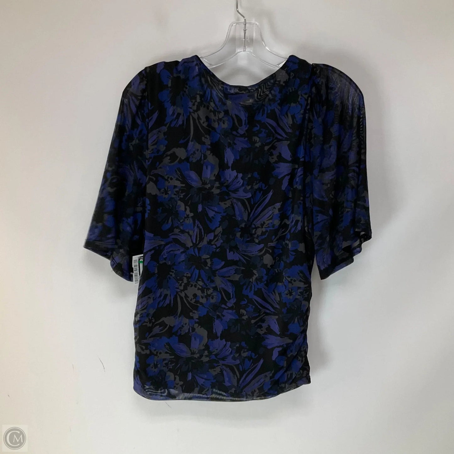 Top Short Sleeve By Evereve In Blue & Grey, Size: Xl