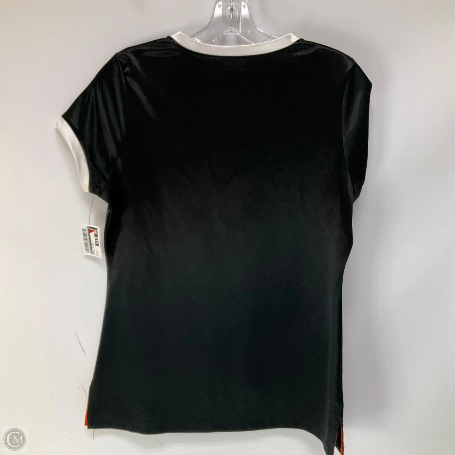 Athletic Top Short Sleeve By Nfl In Black & Orange, Size: S