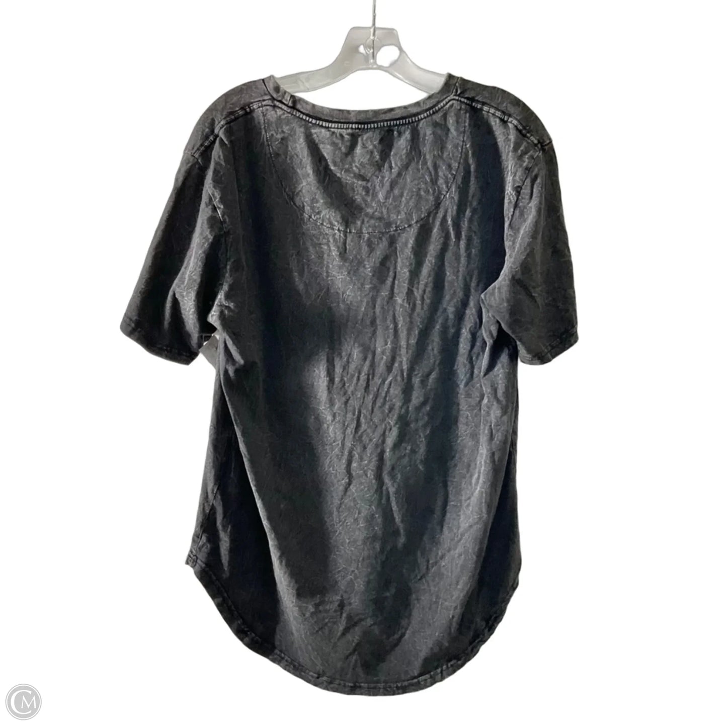 Athletic Top Short Sleeve By Cme In Grey & Orange, Size: L