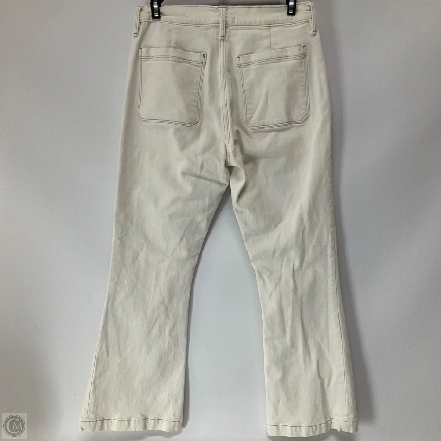 Jeans Flared By Frame In Cream Denim, Size: 4