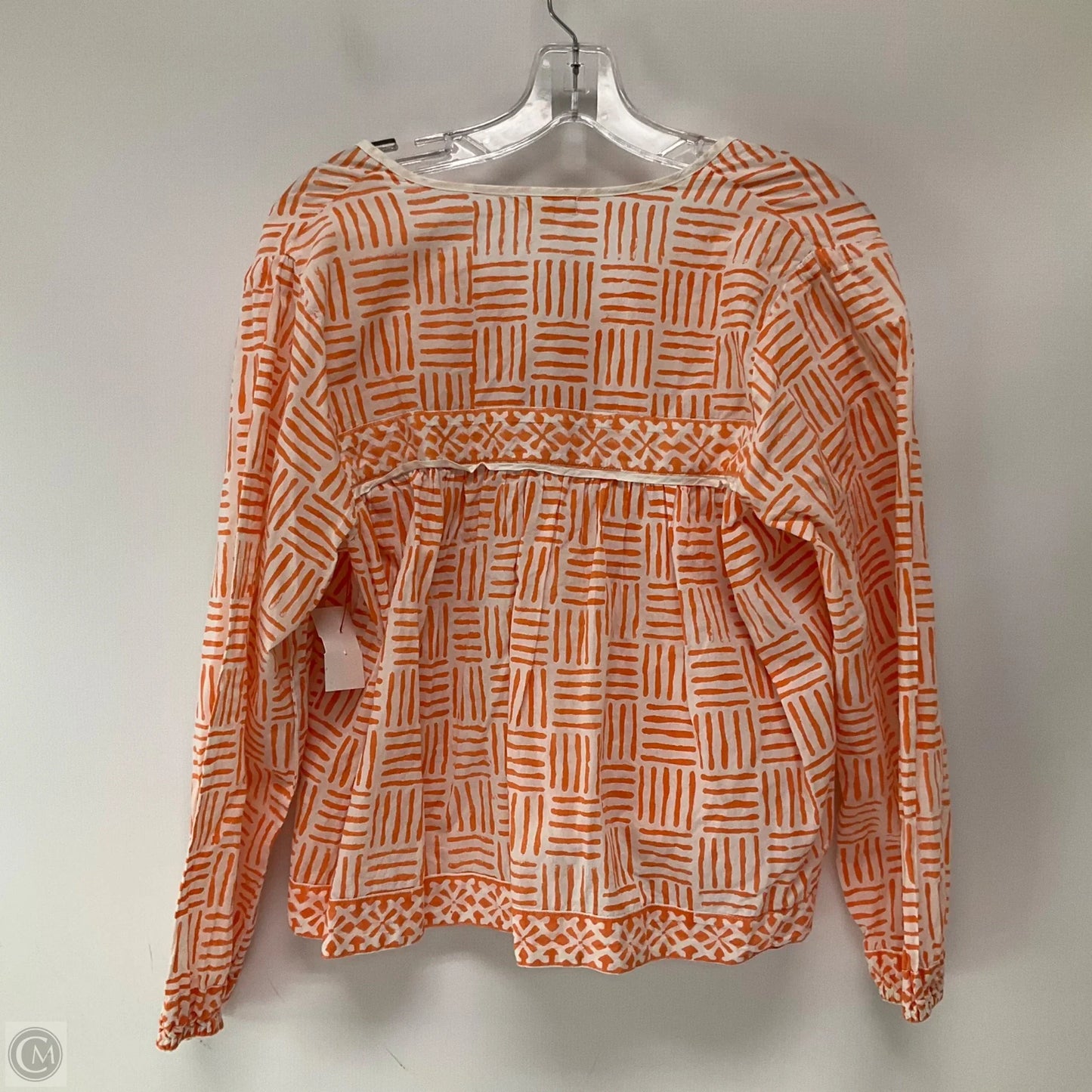 Top Long Sleeve By Cma In Orange & White, Size: M