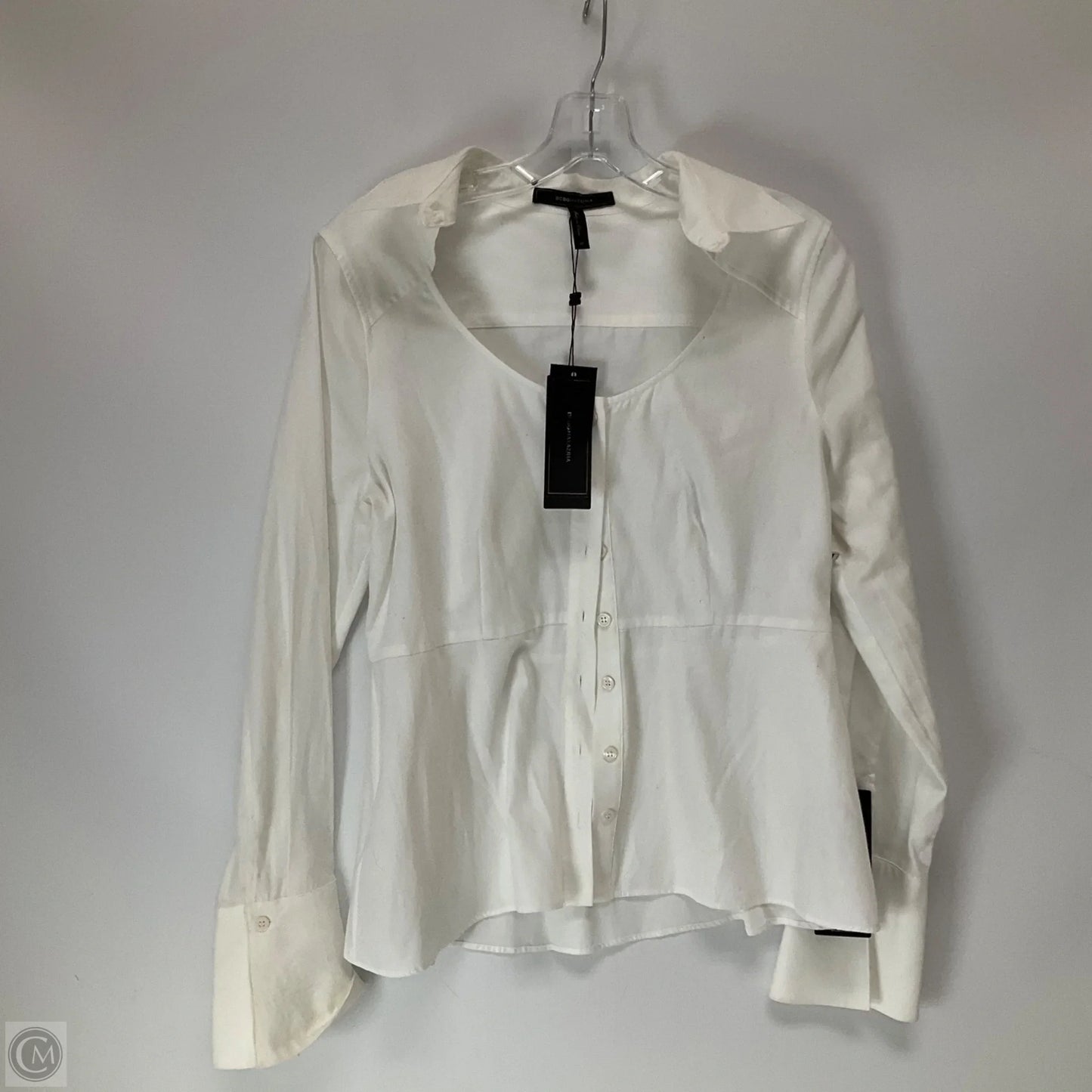 Top Long Sleeve By Bcbgmaxazria In White, Size: M