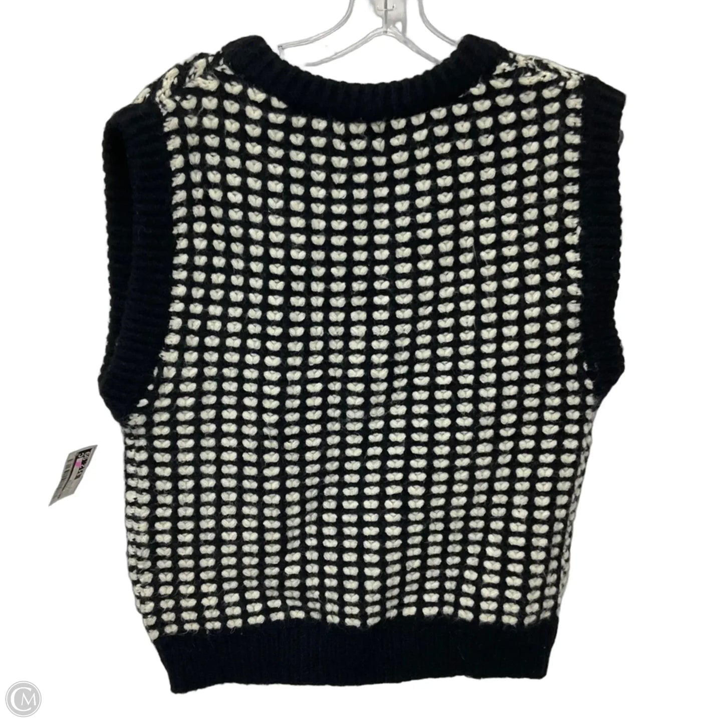 Vest Sweater By Cmb In Black & White, Size: S