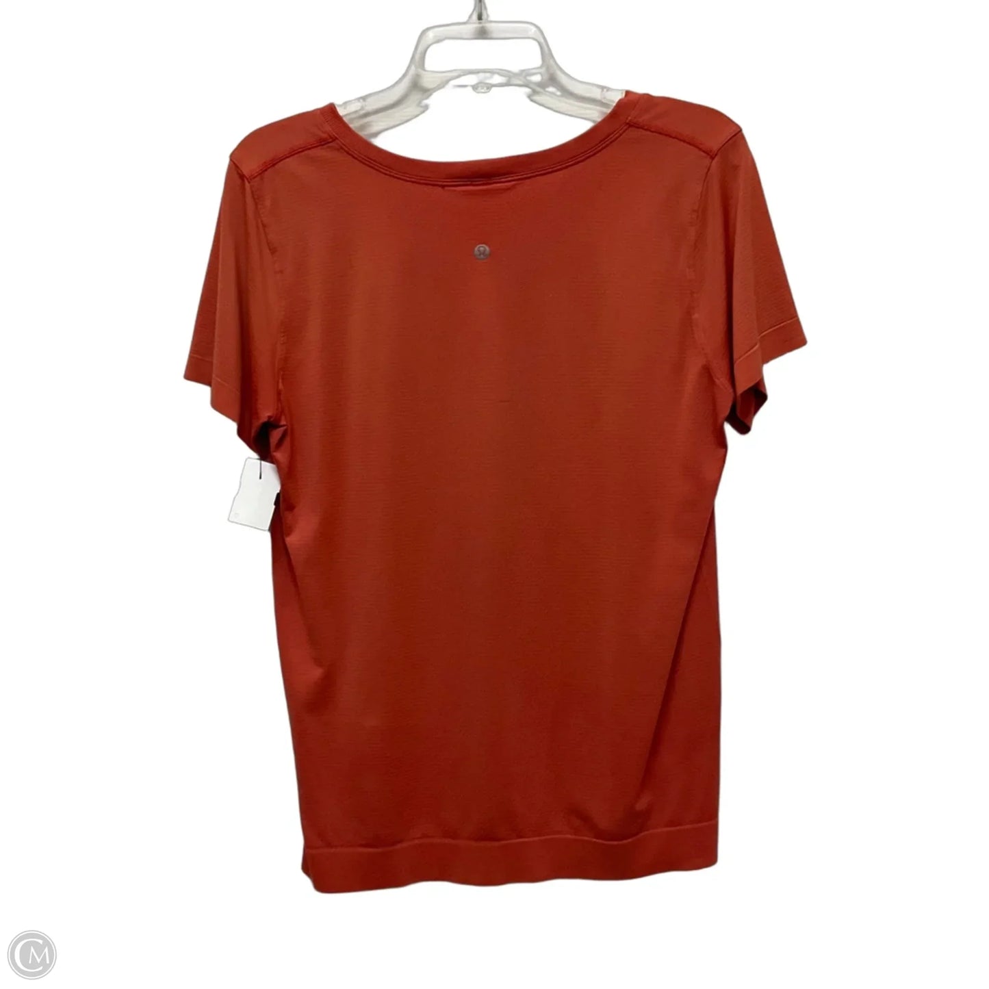 Athletic Top Short Sleeve By Lululemon In Orange, Size: 12