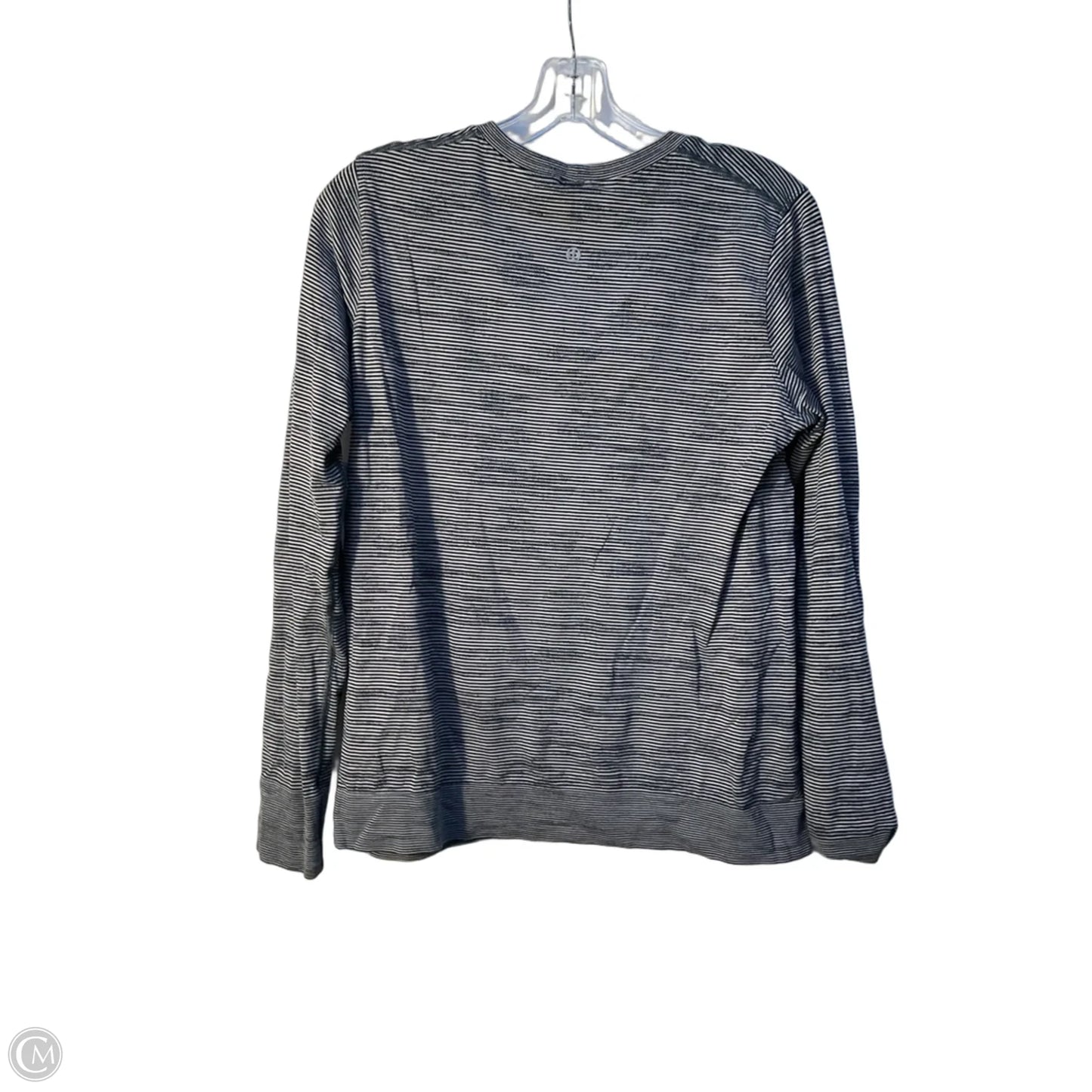 Athletic Top Long Sleeve Crewneck By Lululemon In Striped Pattern, Size: 10