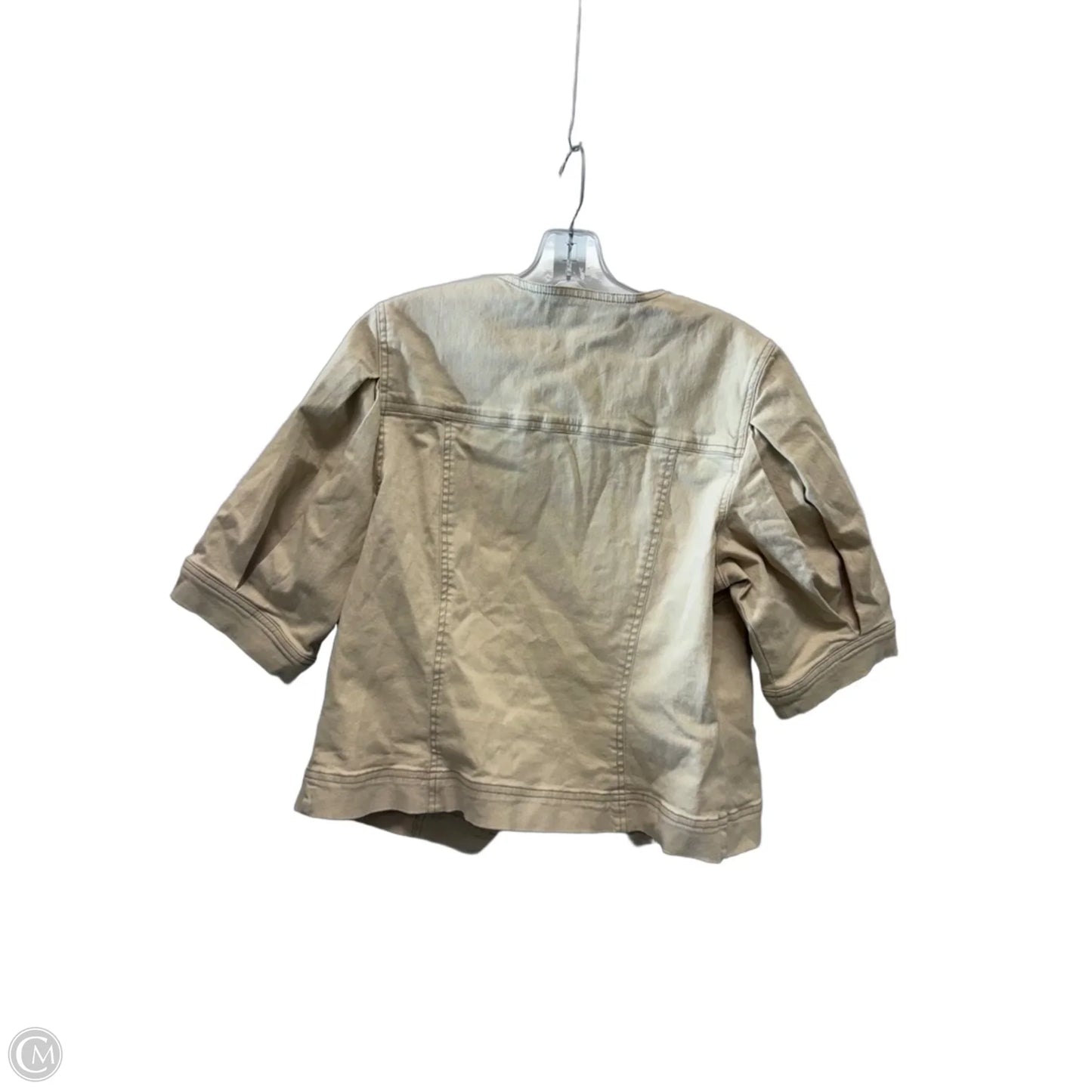 Top Short Sleeve By Evereve In Beige, Size: L
