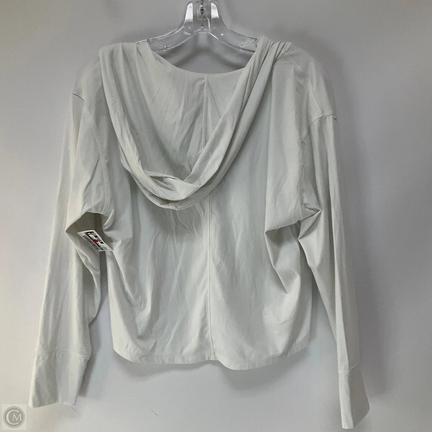 Athletic Top Long Sleeve Hoodie By Cmb In White, Size: M