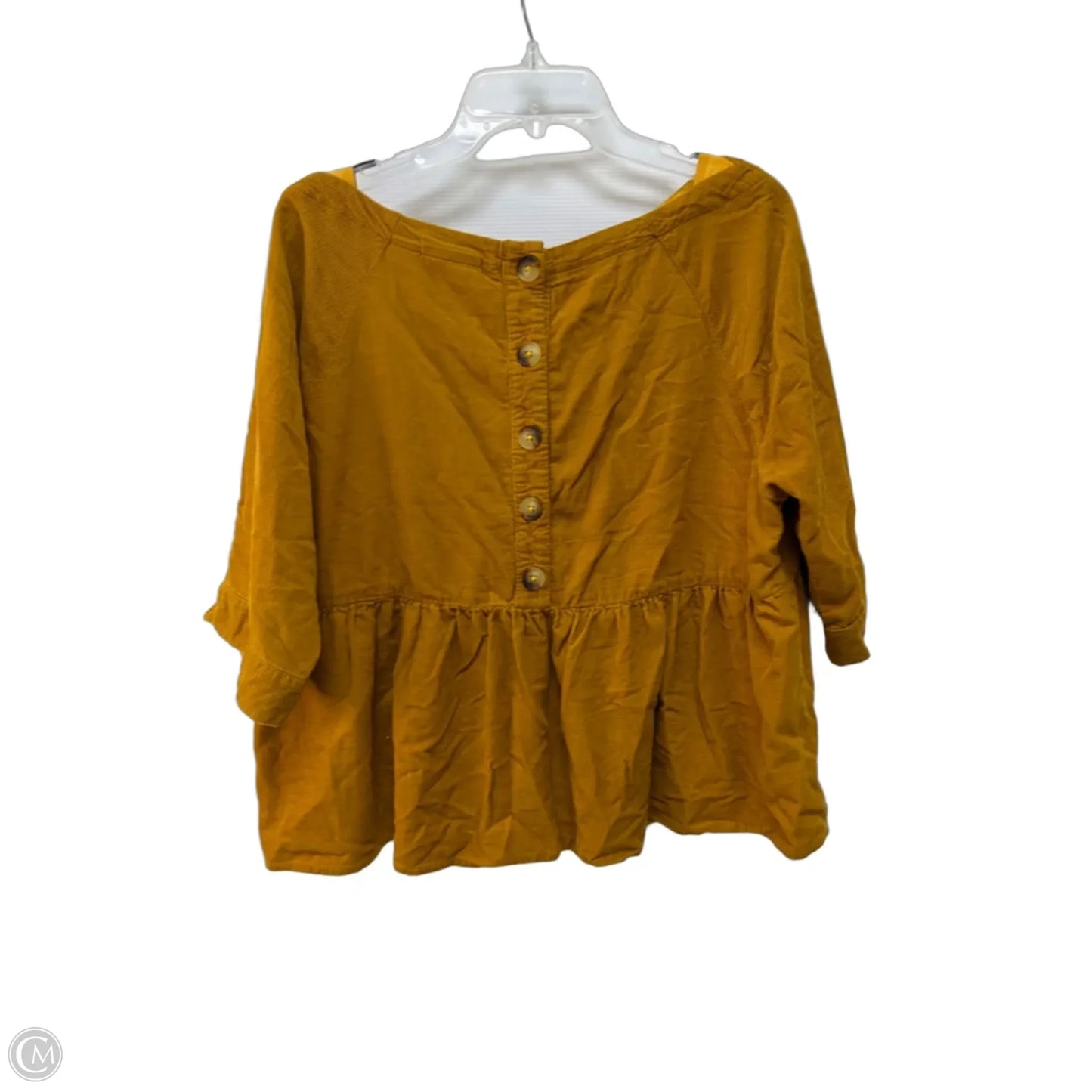 Top Short Sleeve By Maeve In Yellow, Size: S