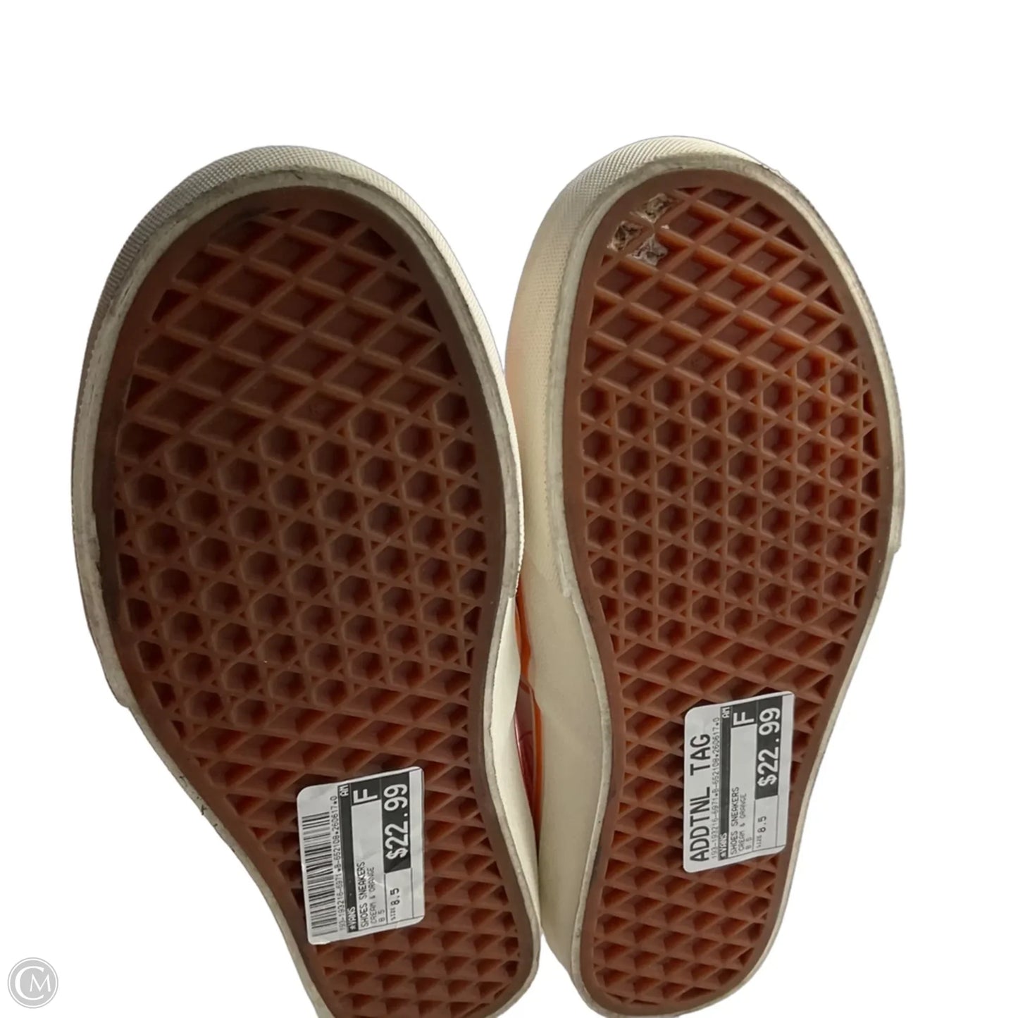 Shoes Sneakers By Vans In Cream & Orange, Size: 8.5