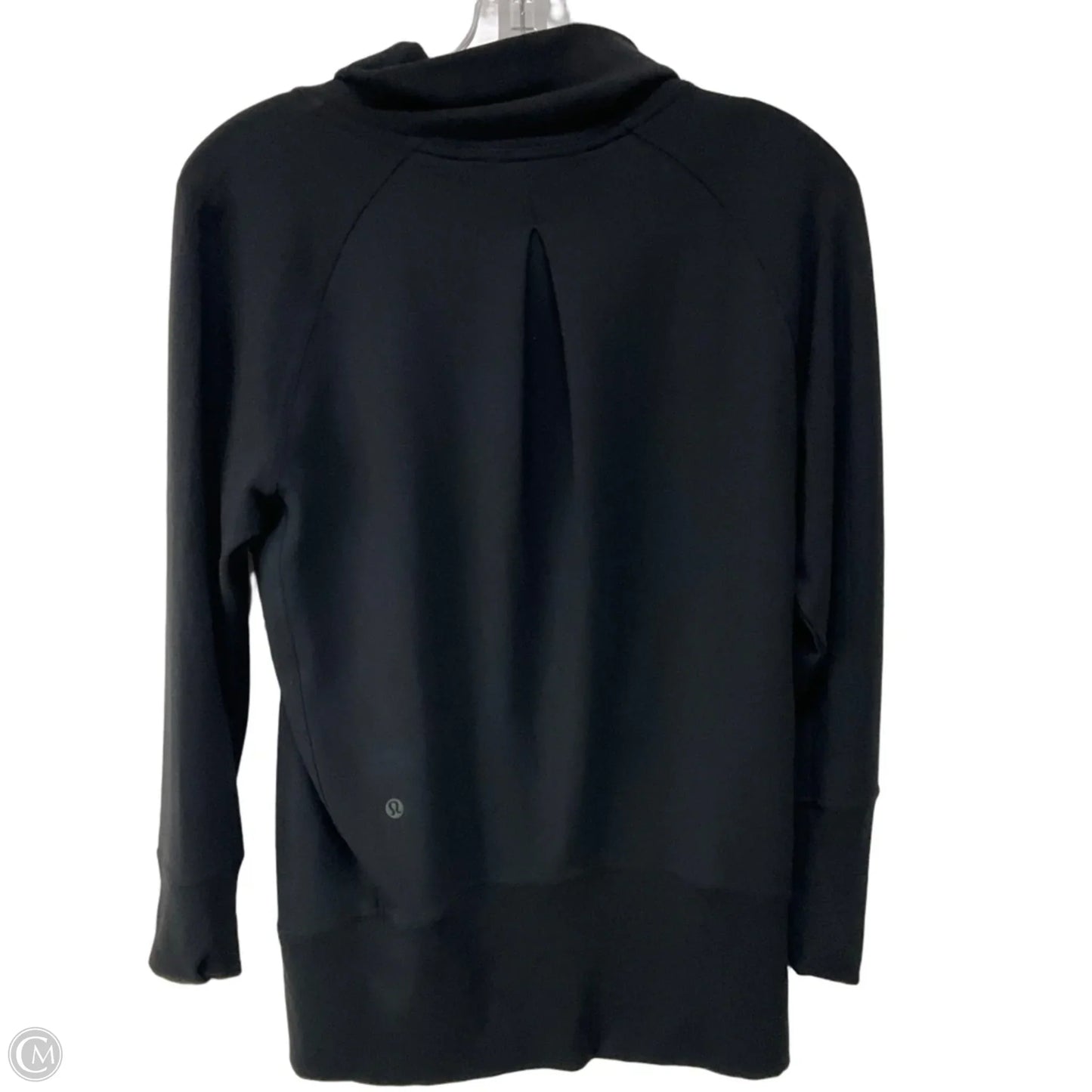 Athletic Top Long Sleeve Collar By Lululemon In Black, Size: 4