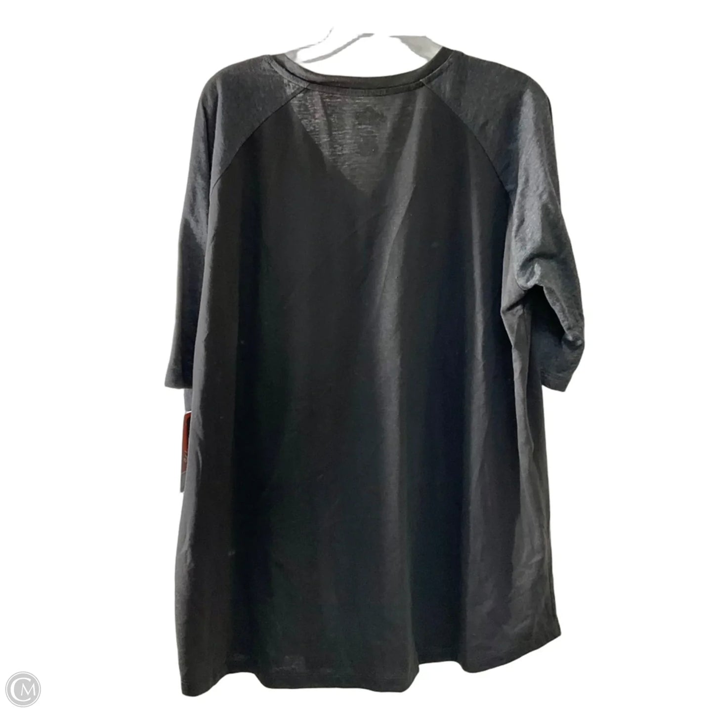 Athletic Top Short Sleeve By Majestic In Grey & Orange, Size: 3x