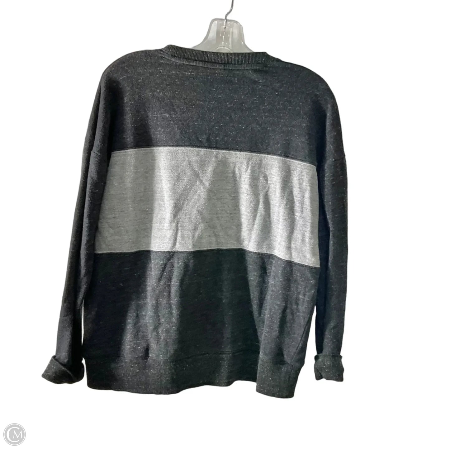 Athletic Top Long Sleeve Crewneck By Homage In Grey & Orange, Size: S