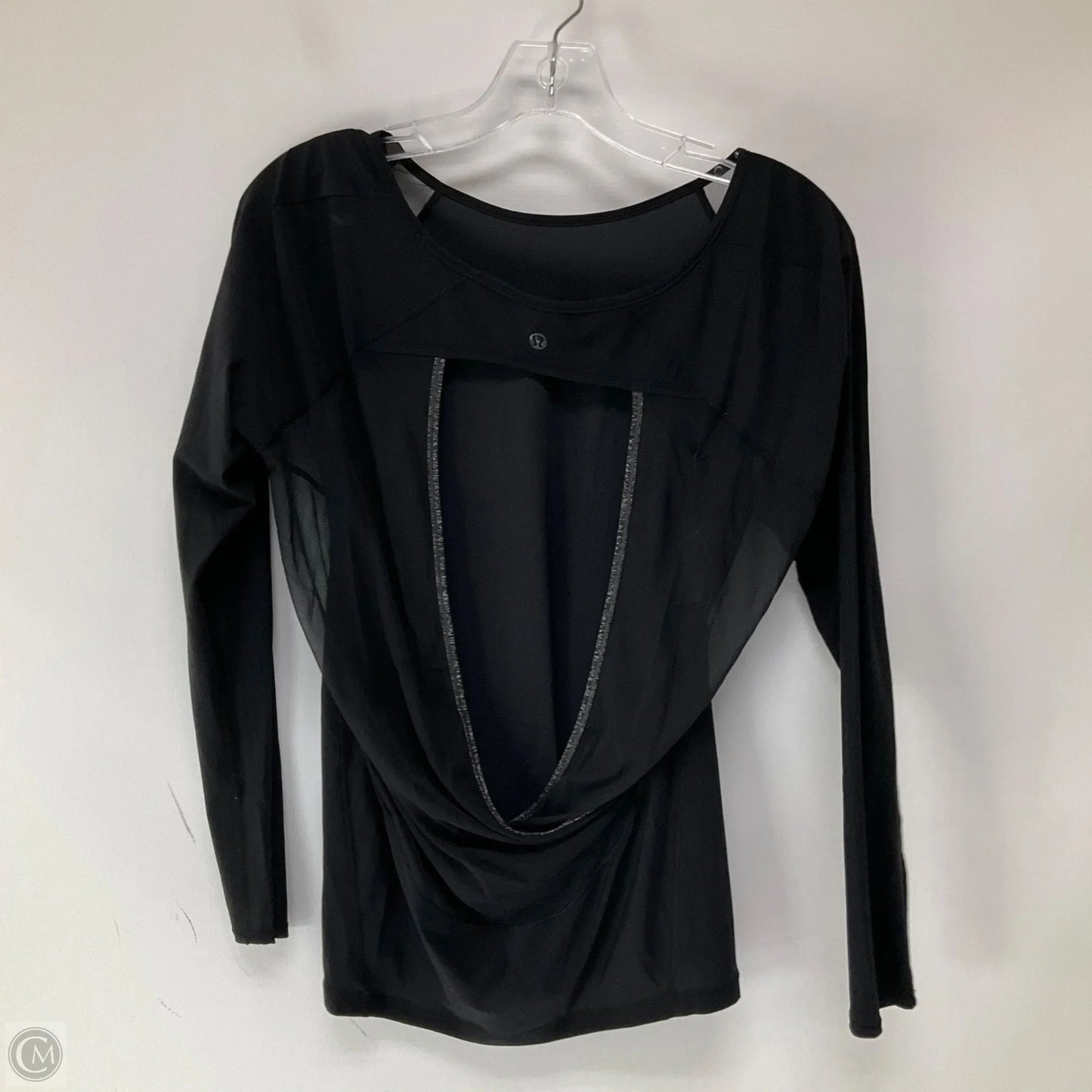 Athletic Top Long Sleeve Crewneck By Lululemon In Black, Size: 12