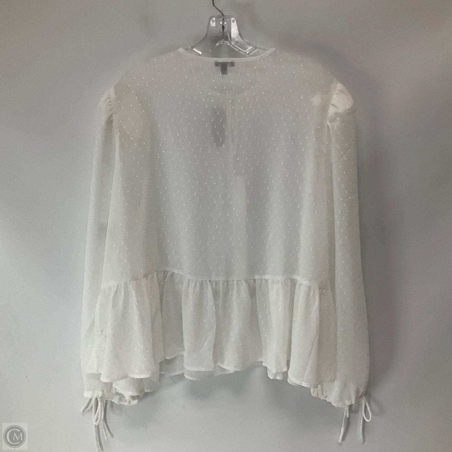 Top Long Sleeve By Express In White, Size: Xl