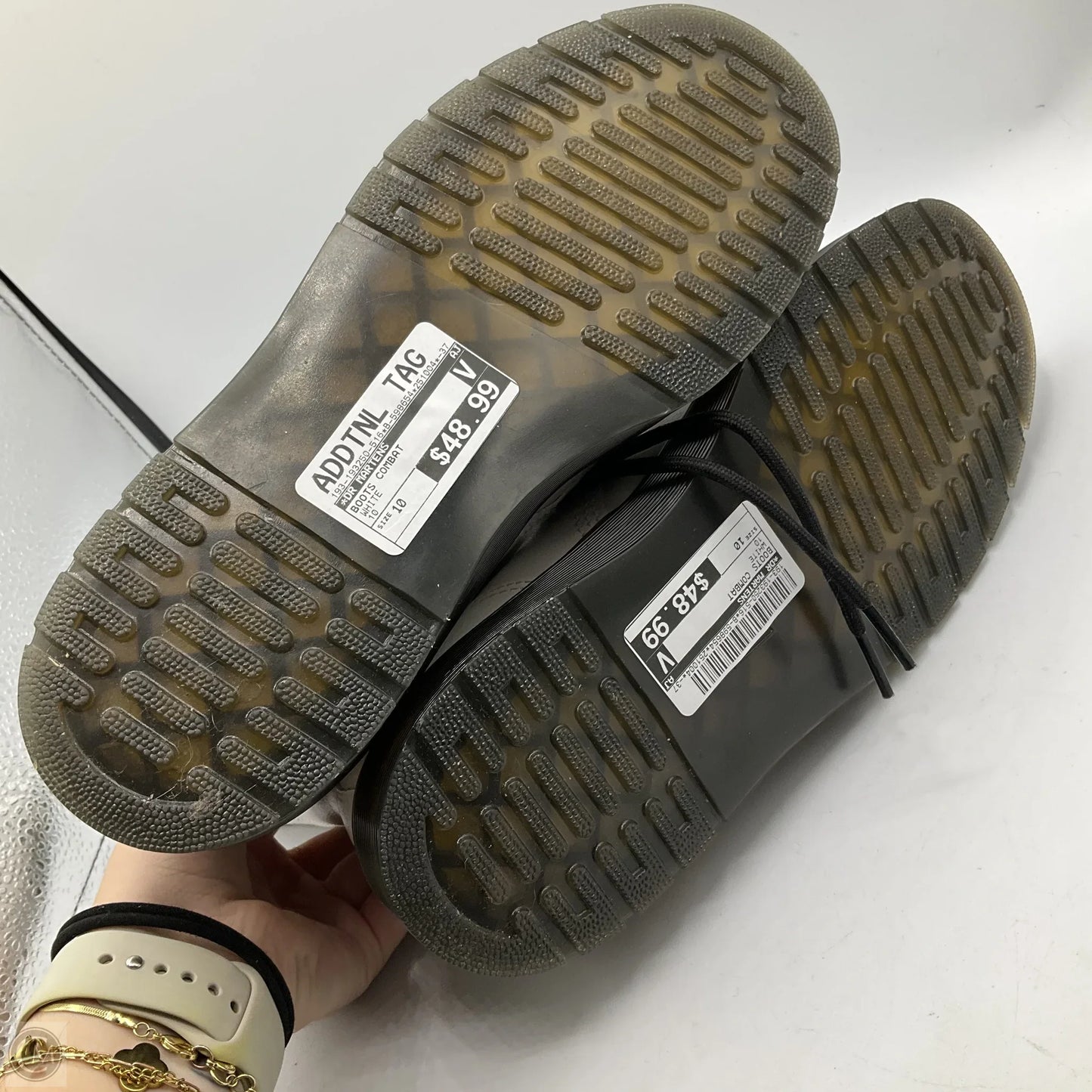 Boots Combat By Dr Martens In White, Size: 10