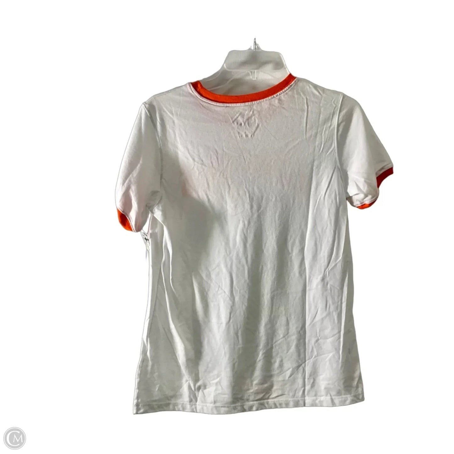 Top Short Sleeve By Nike Apparel In Orange & White, Size: M